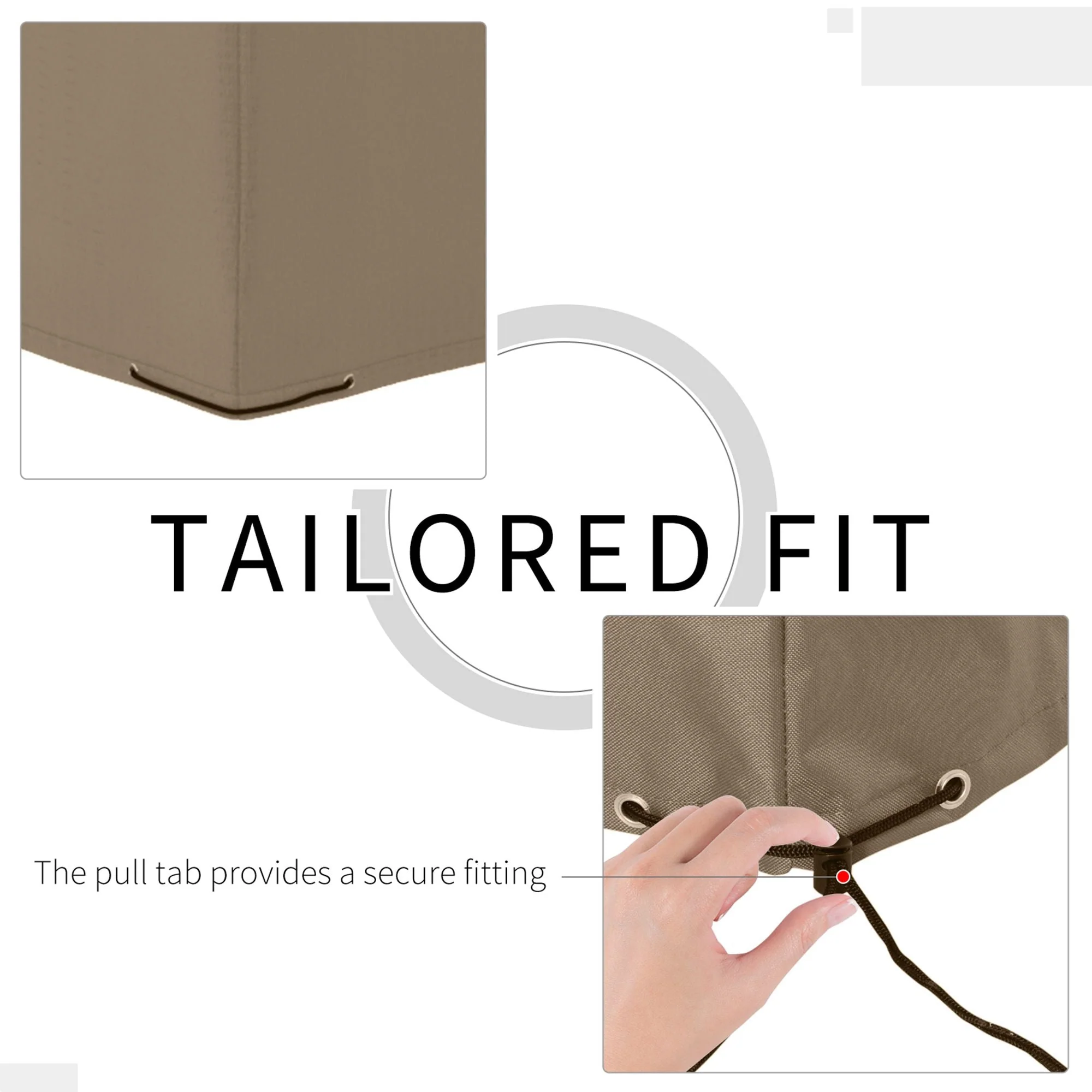 275x205cm Outdoor Garden Rattan Furniture Protective Cover Water UV Resistant Beige - Image 4
