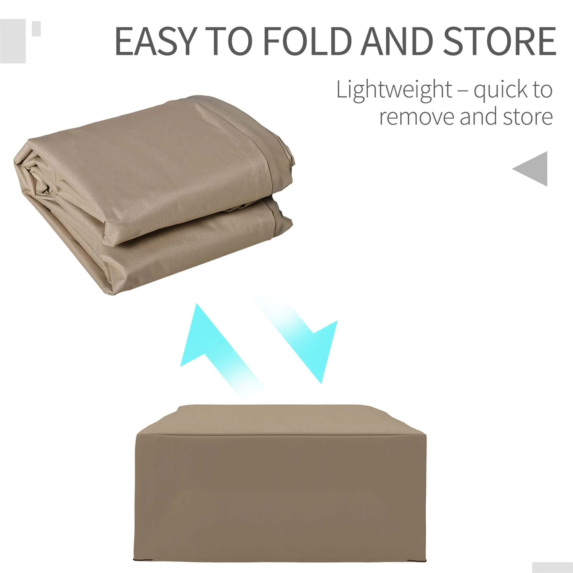 275x205cm Outdoor Garden Rattan Furniture Protective Cover Water UV Resistant Beige - Image 7