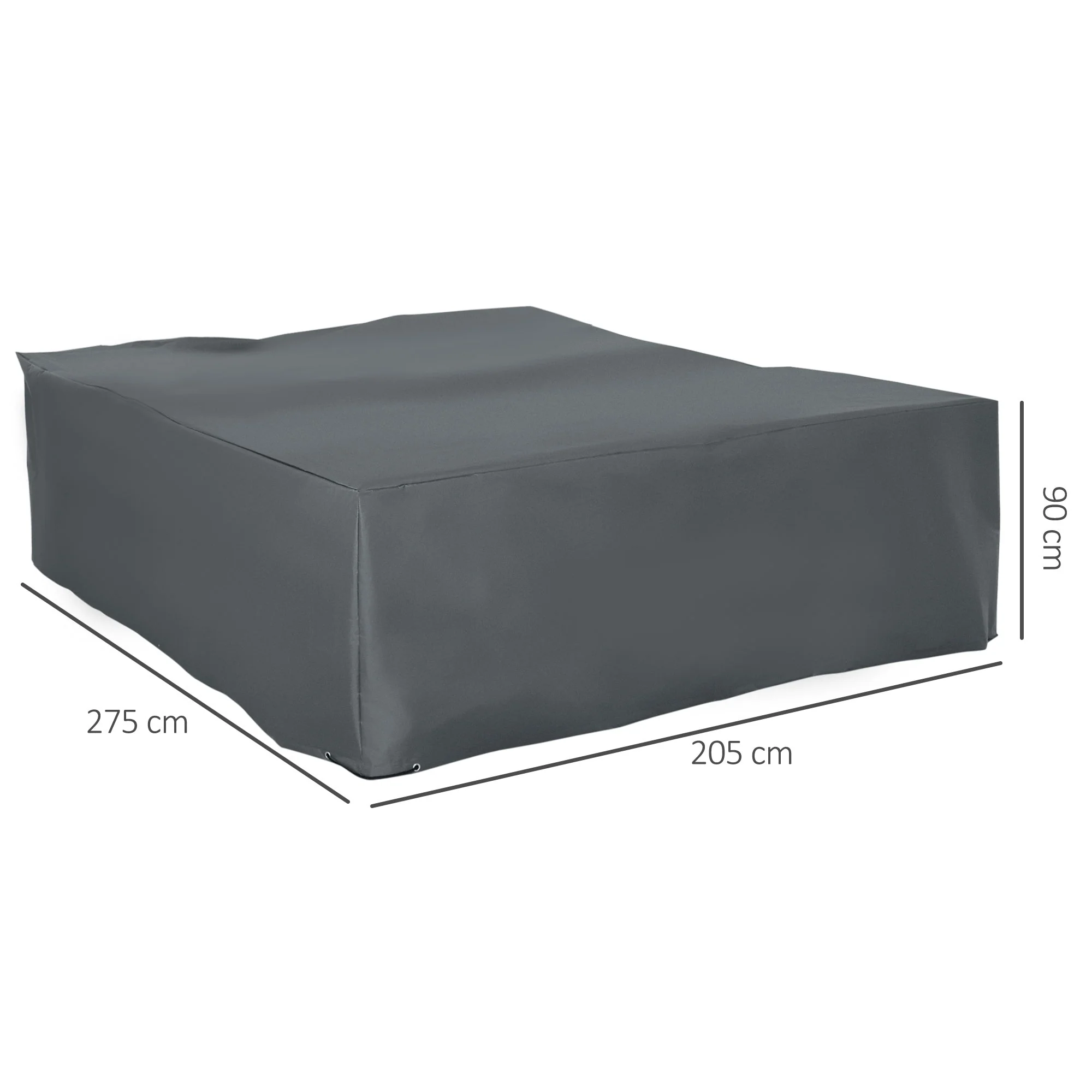 275x205cm Outdoor Garden Rattan Furniture Protective Cover Water UV Resistant Grey - Image 2