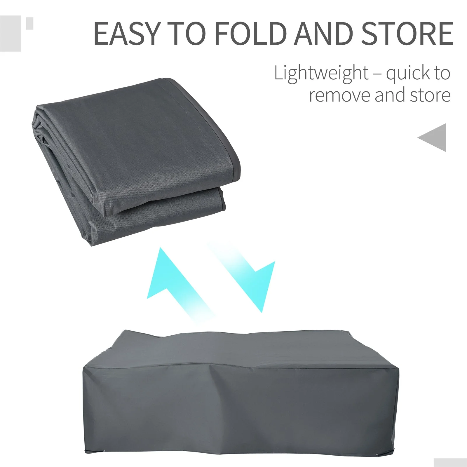 275x205cm Outdoor Garden Rattan Furniture Protective Cover Water UV Resistant Grey - Image 3