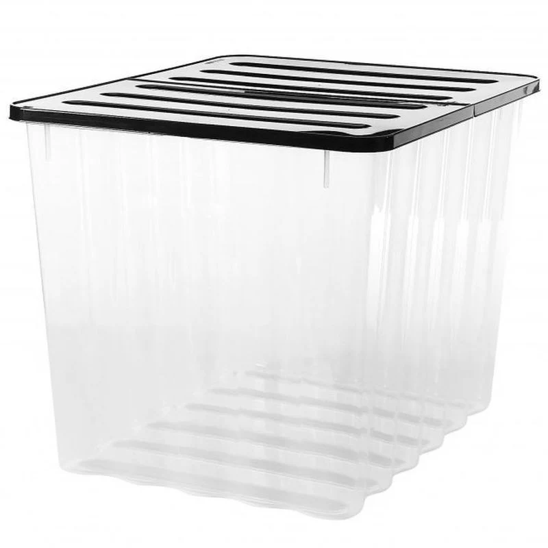 28 x Plastic Storage Boxes 110 Litres Extra Large - Clear & Black Supa Nova by Strata - Image 7