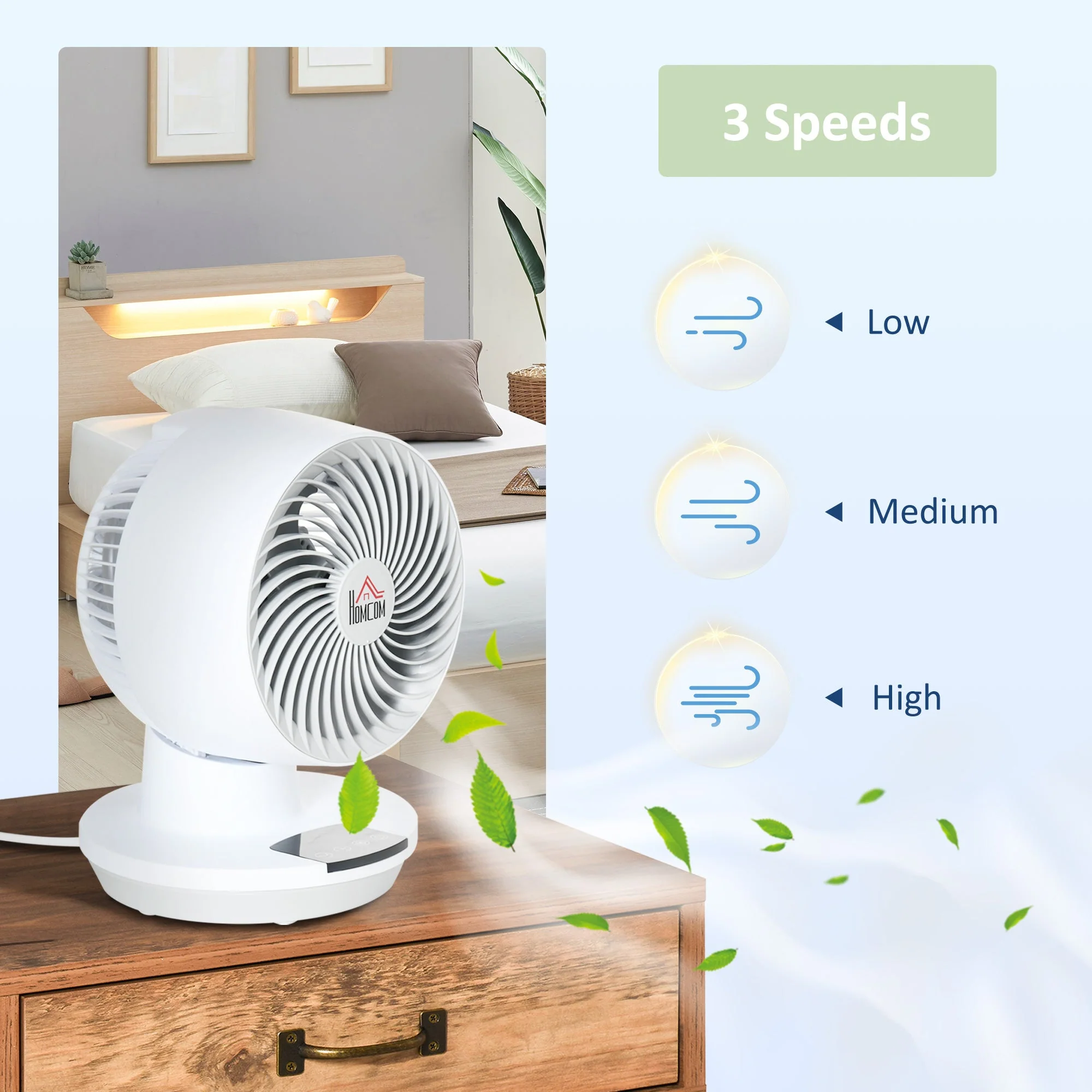 28cm Electric Table Desk Fan with 3 Speed - Image 4