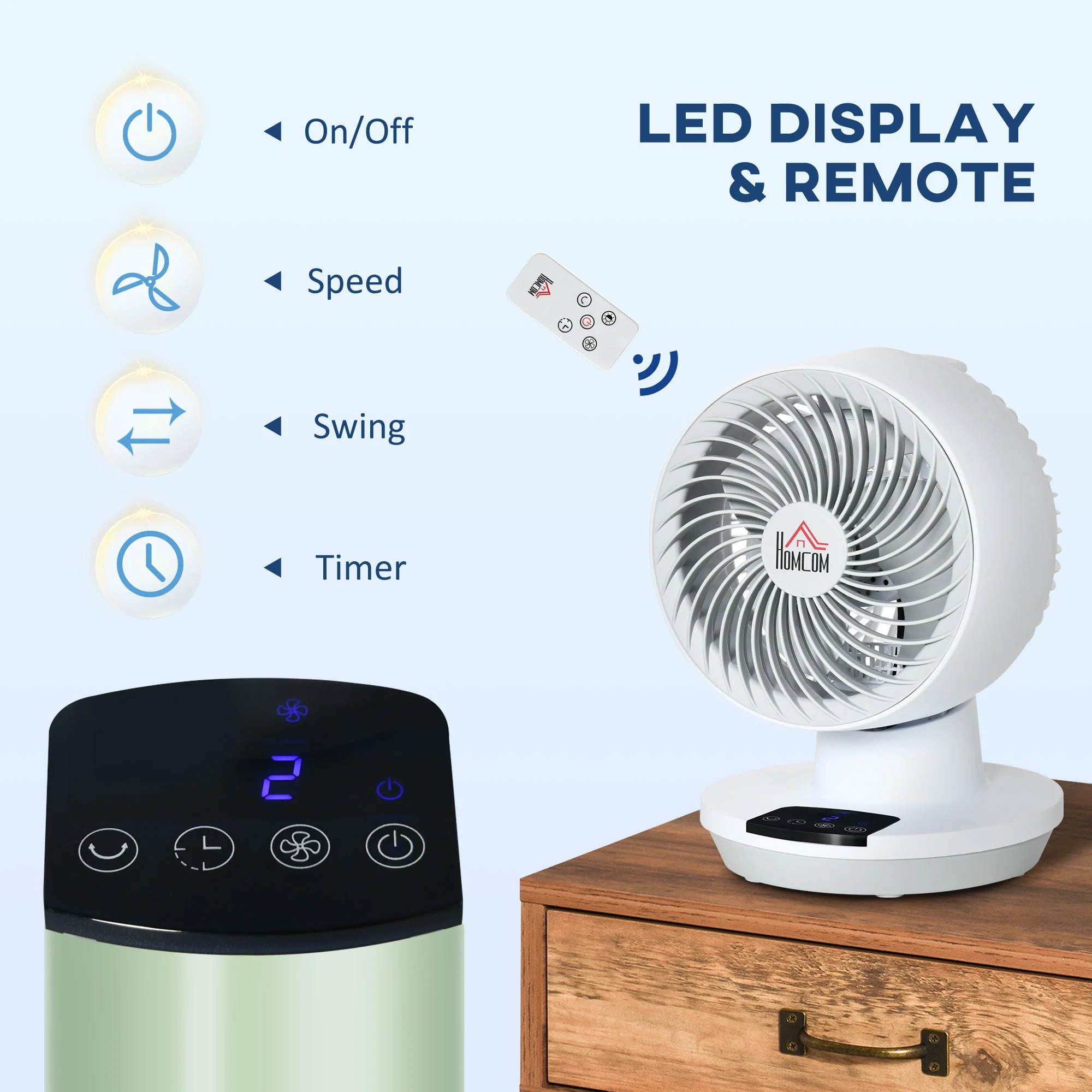 28cm Electric Table Desk Fan with 3 Speed - Image 7