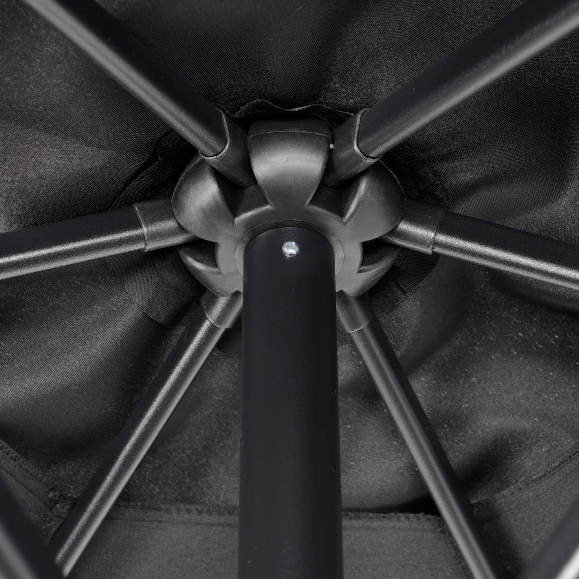 2m Aluminium Pole Garden Parasol - Black - Image 9