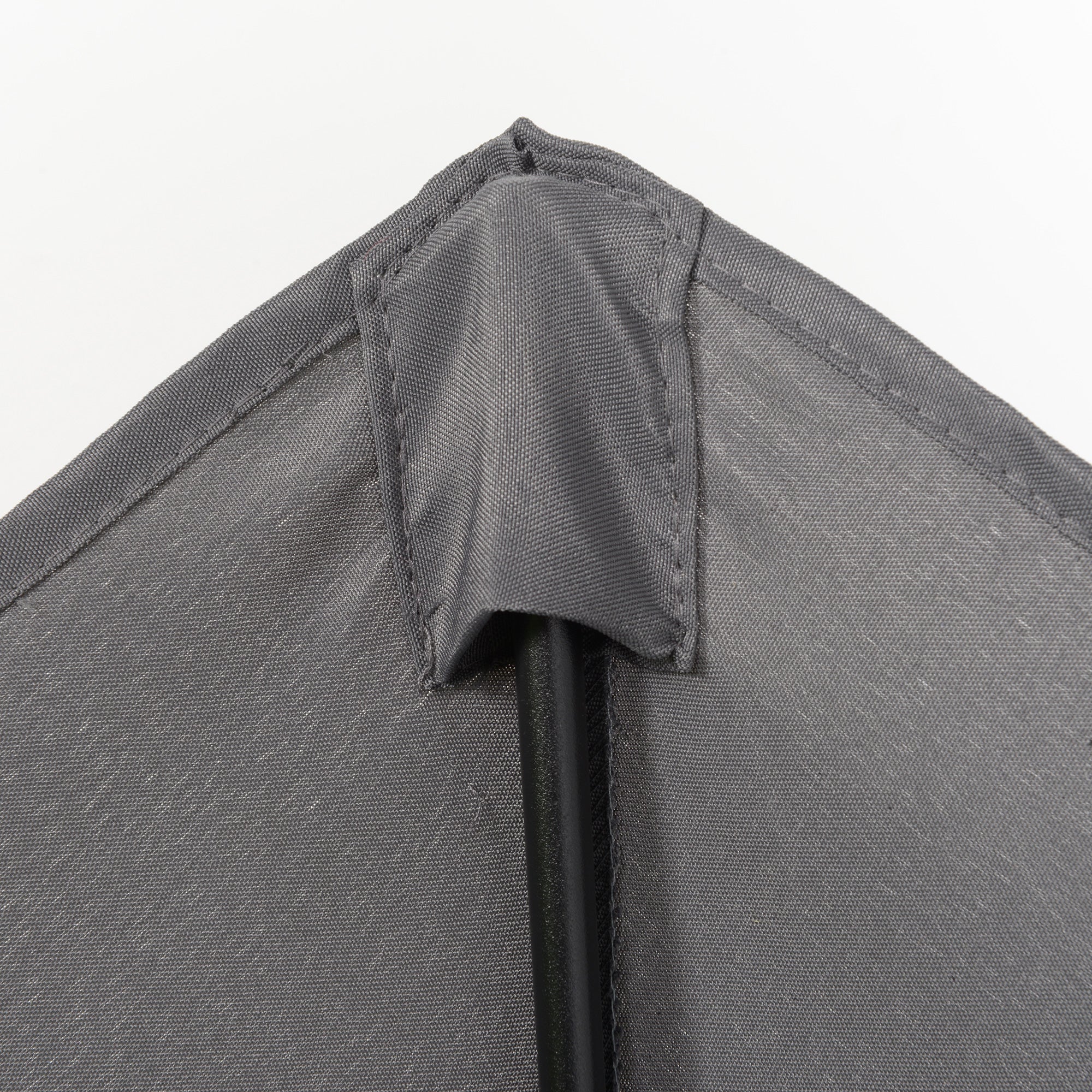 2m Aluminium Pole Garden Parasol - Dark Grey - Image 8