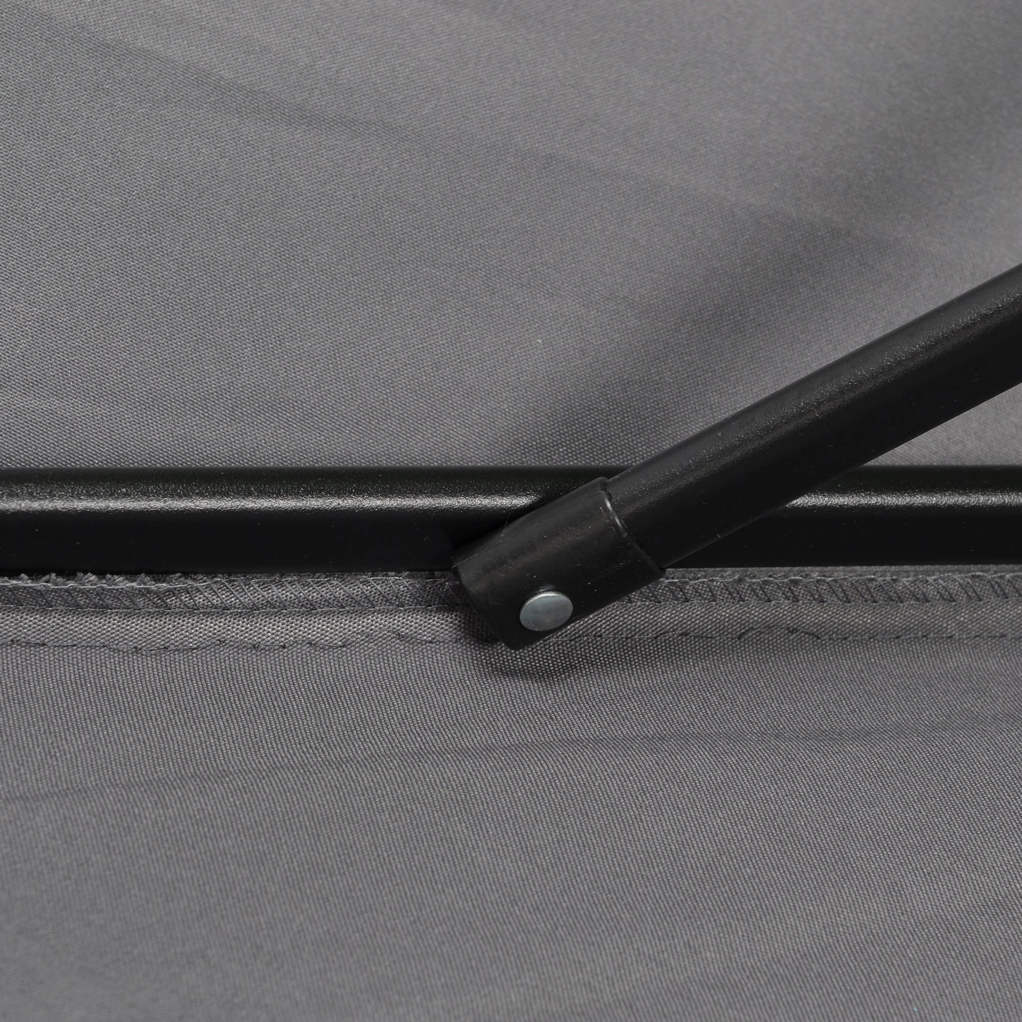 2m Aluminium Pole Garden Parasol - Dark Grey - Image 9