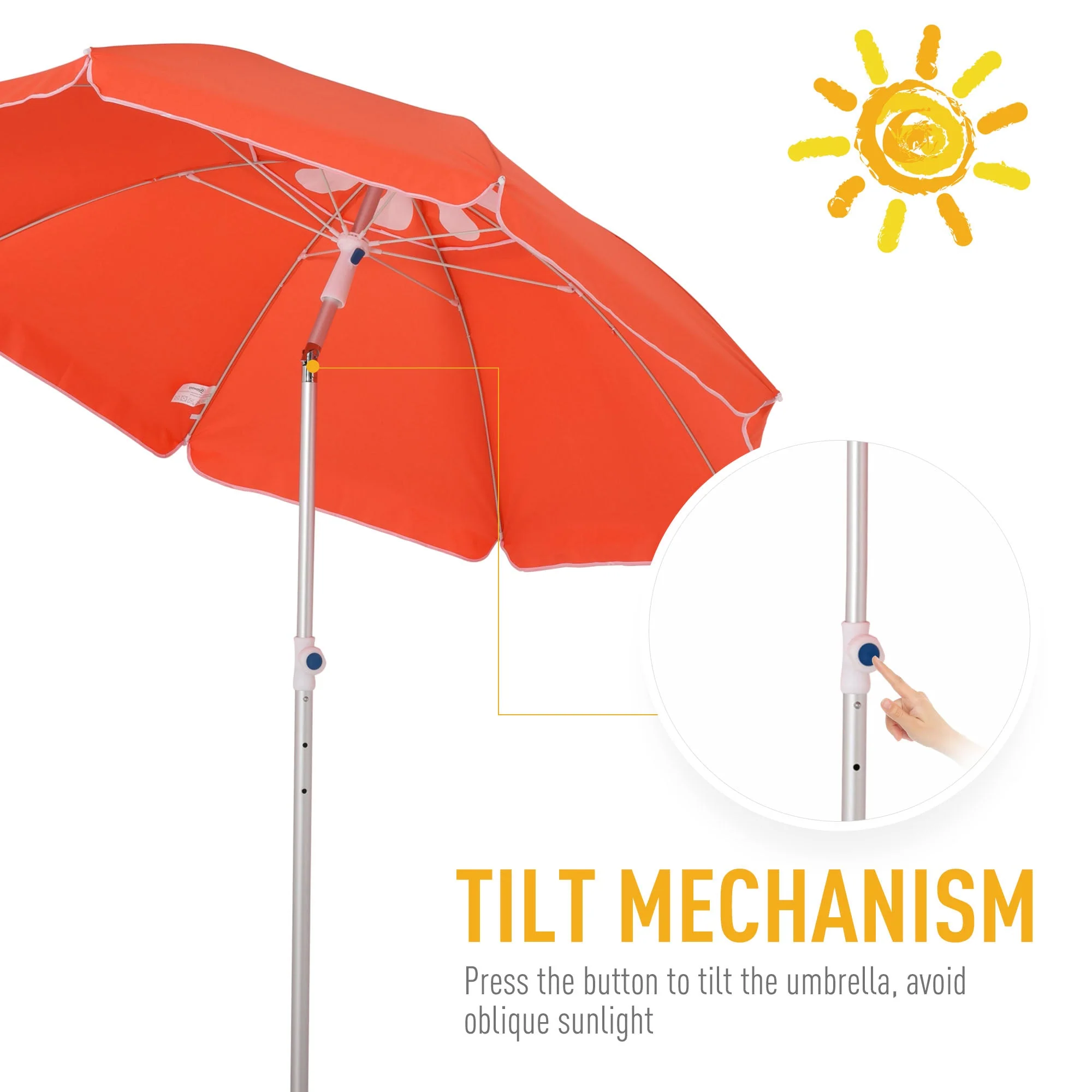 2m Arced Beach Umbrella - Image 4