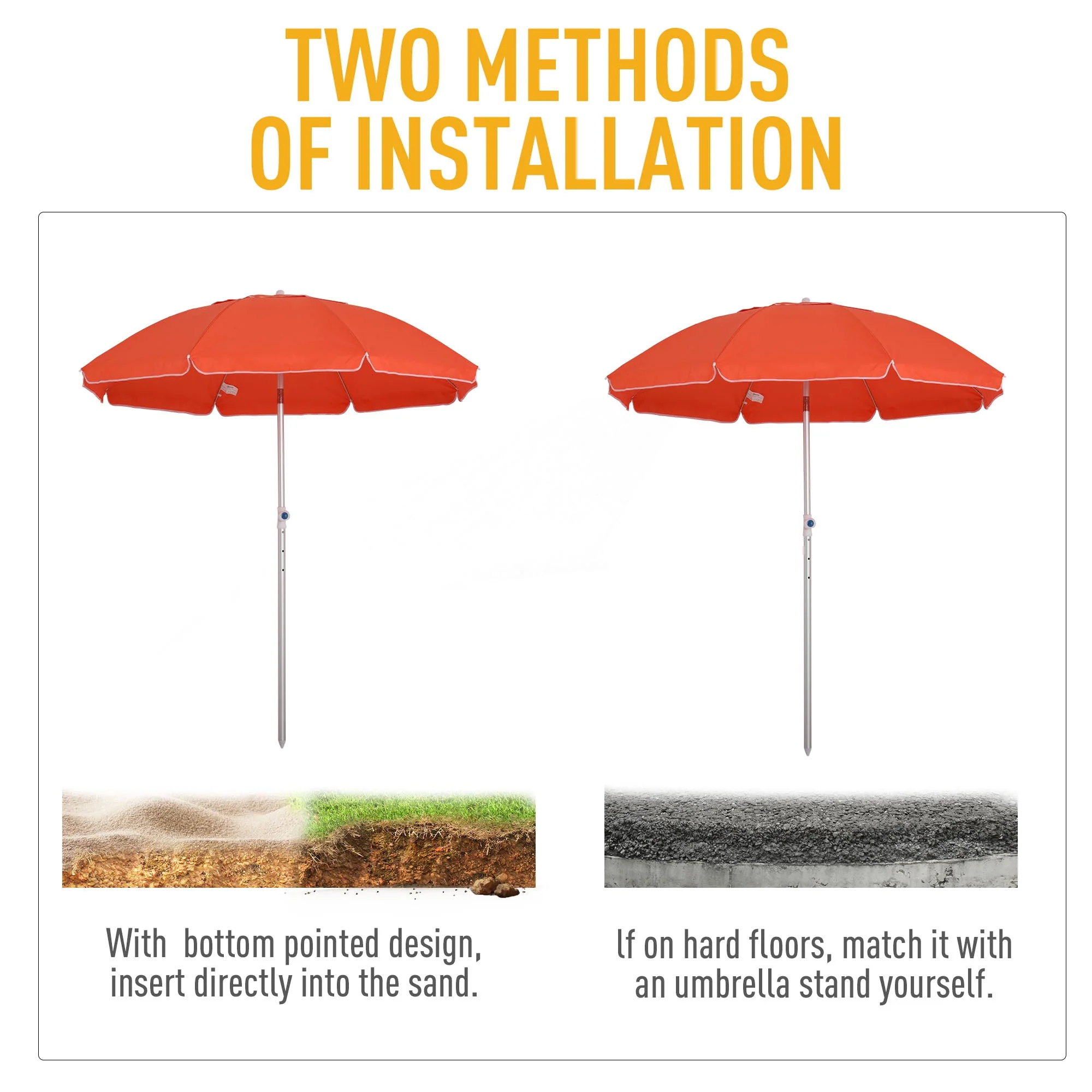 2m Arced Beach Umbrella - Image 7