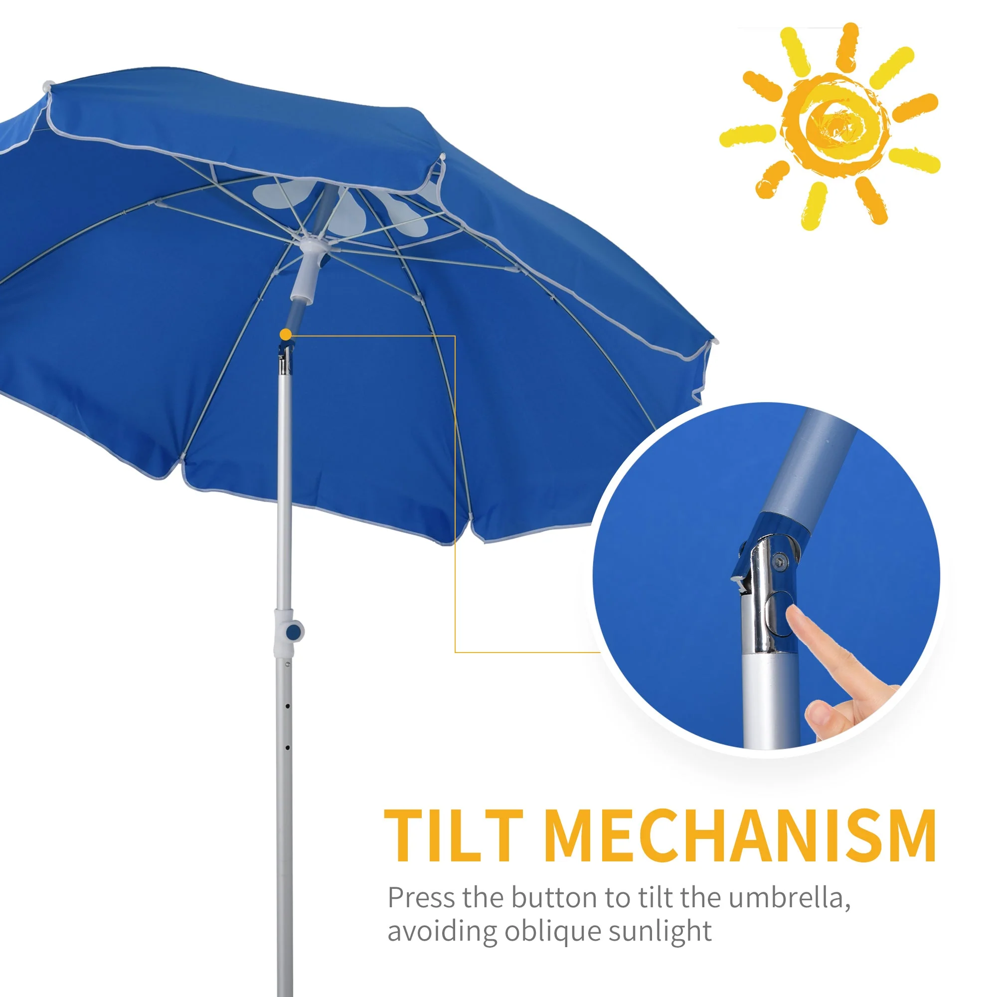 2m Arced Beach Umbrella - Image 4