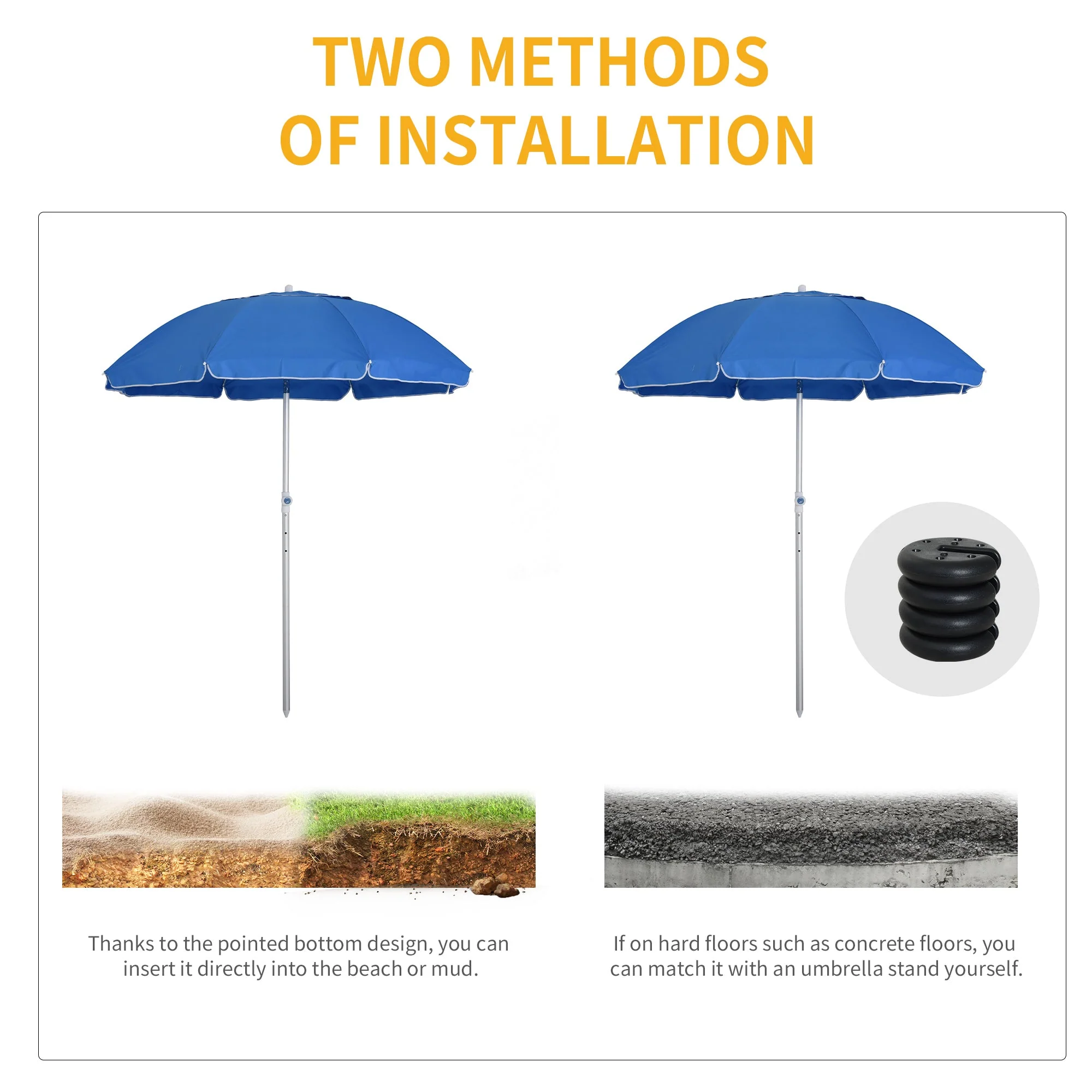 2m Arced Beach Umbrella - Image 7