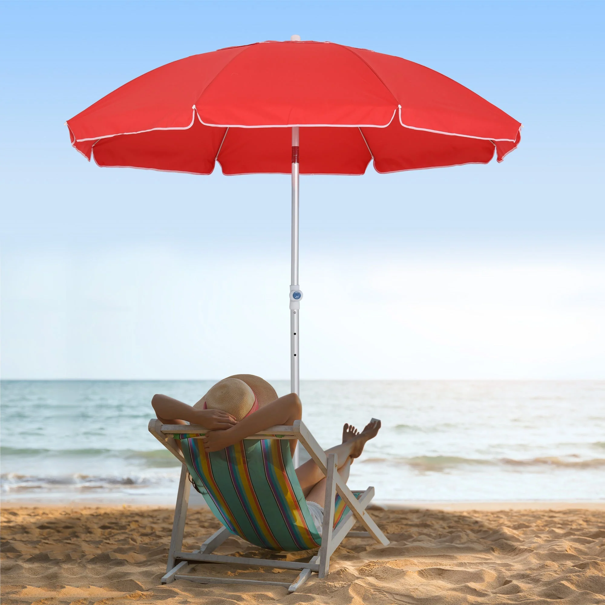 2m Arced Beach Umbrella - Image 2
