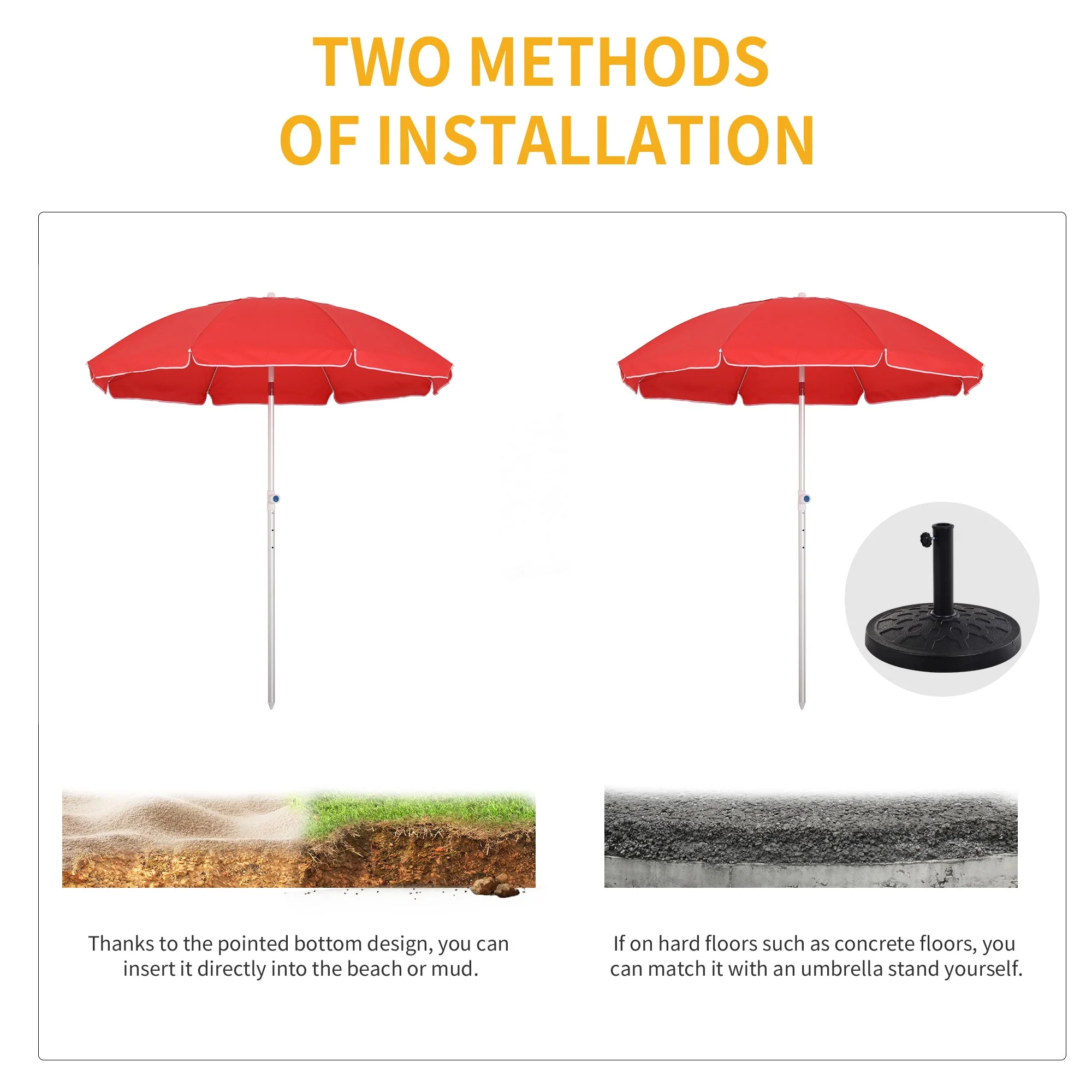 2m Arced Beach Umbrella - Image 7