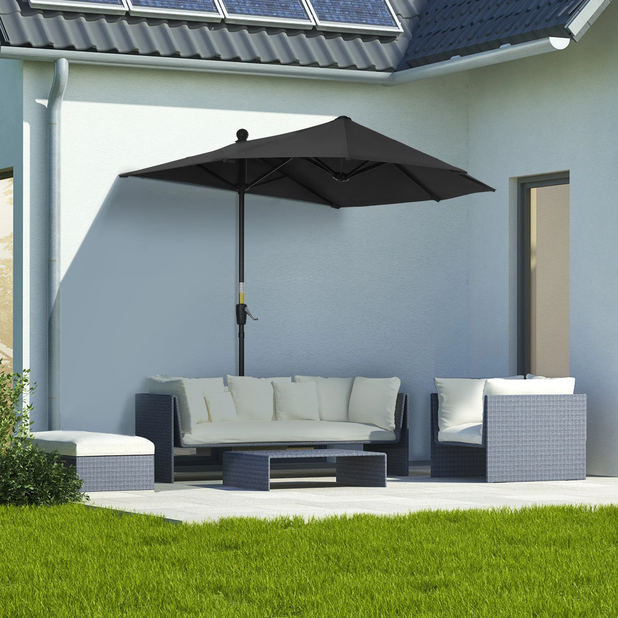 2m Half-Cut Garden Parasol - Image 2