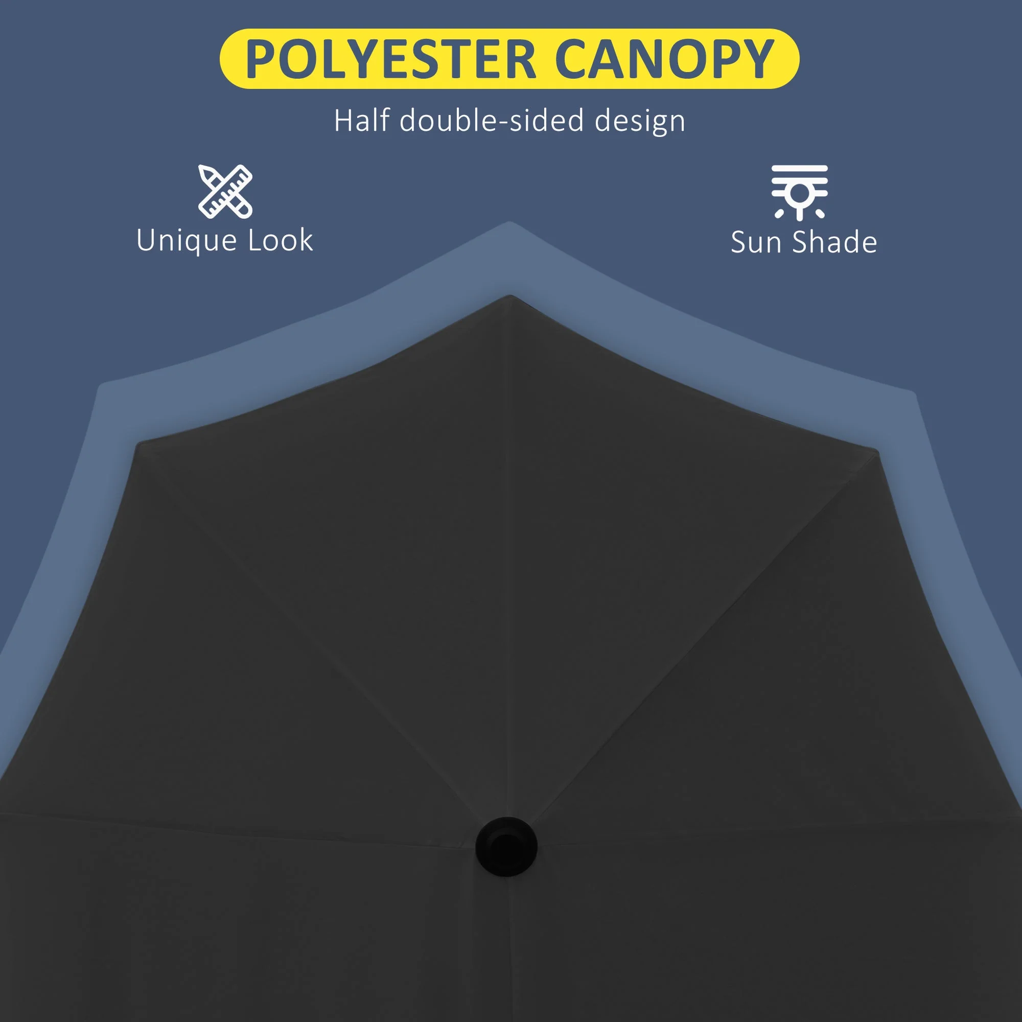 2m Half-Cut Garden Parasol - Image 7