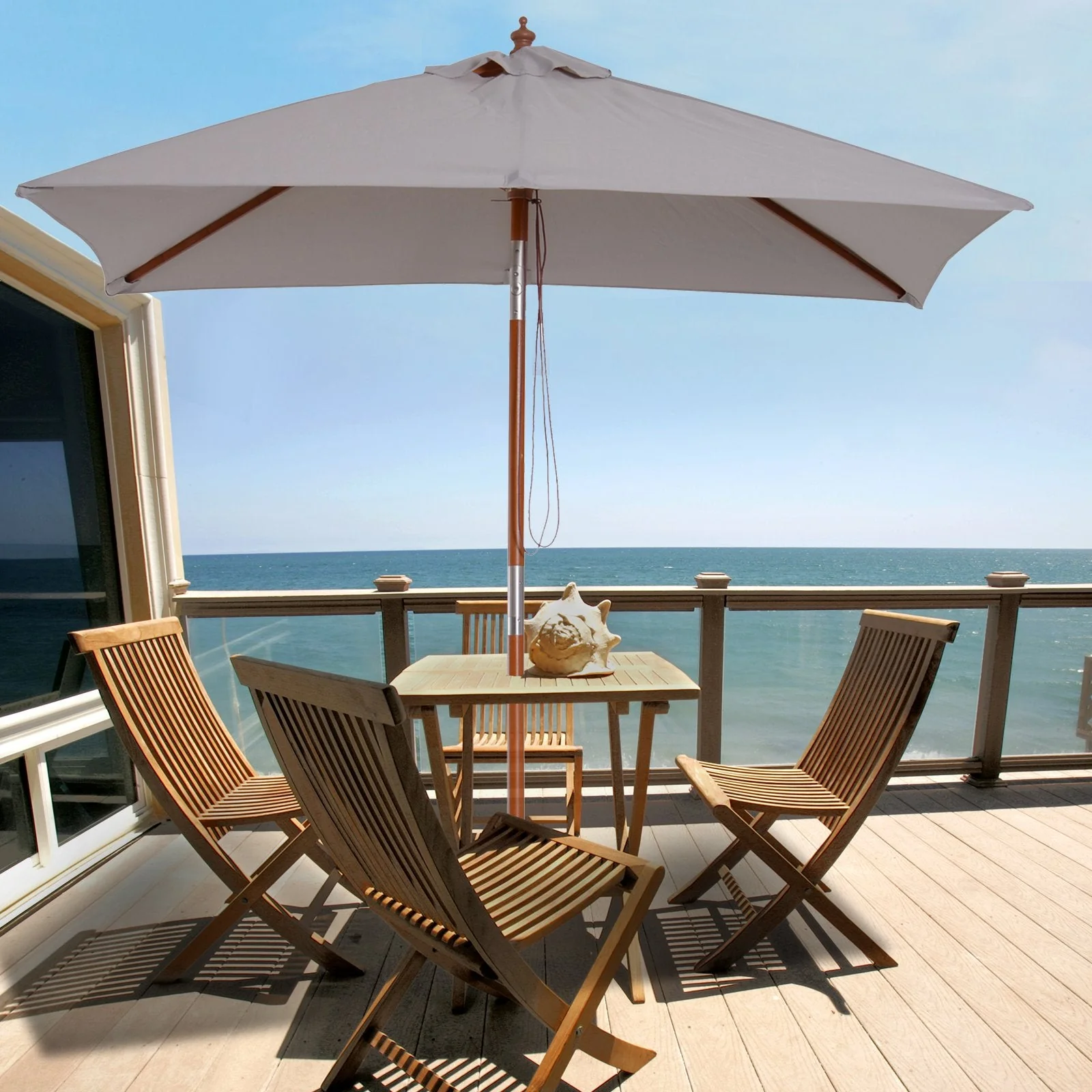2m x 1.5m Garden Parasol Umbrella with Tilting Sunshade Canopy - Image 2