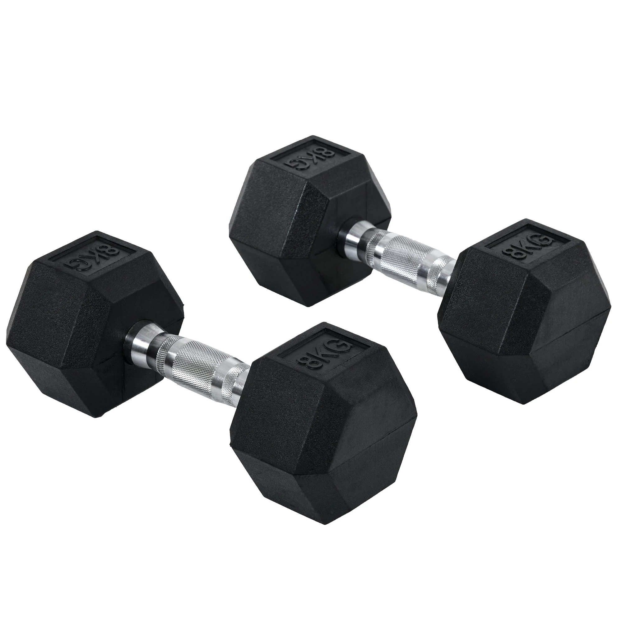 2x8kg Hex Dumbbell Rubber Weights Sets Hexagonal Gym Fitness Lifting Home - Image 9