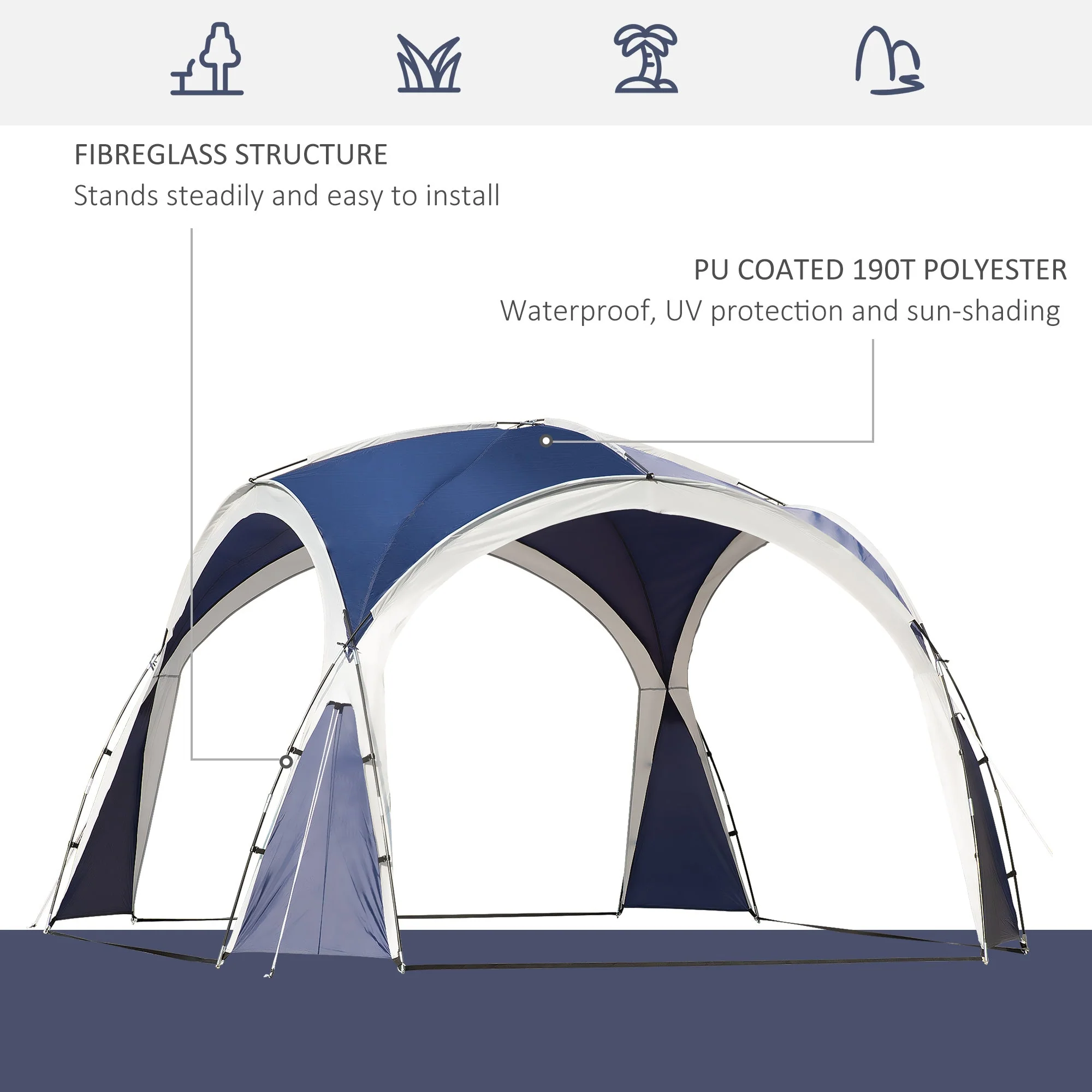 3.5 x 3.5M Camping Gazebo - Image 4