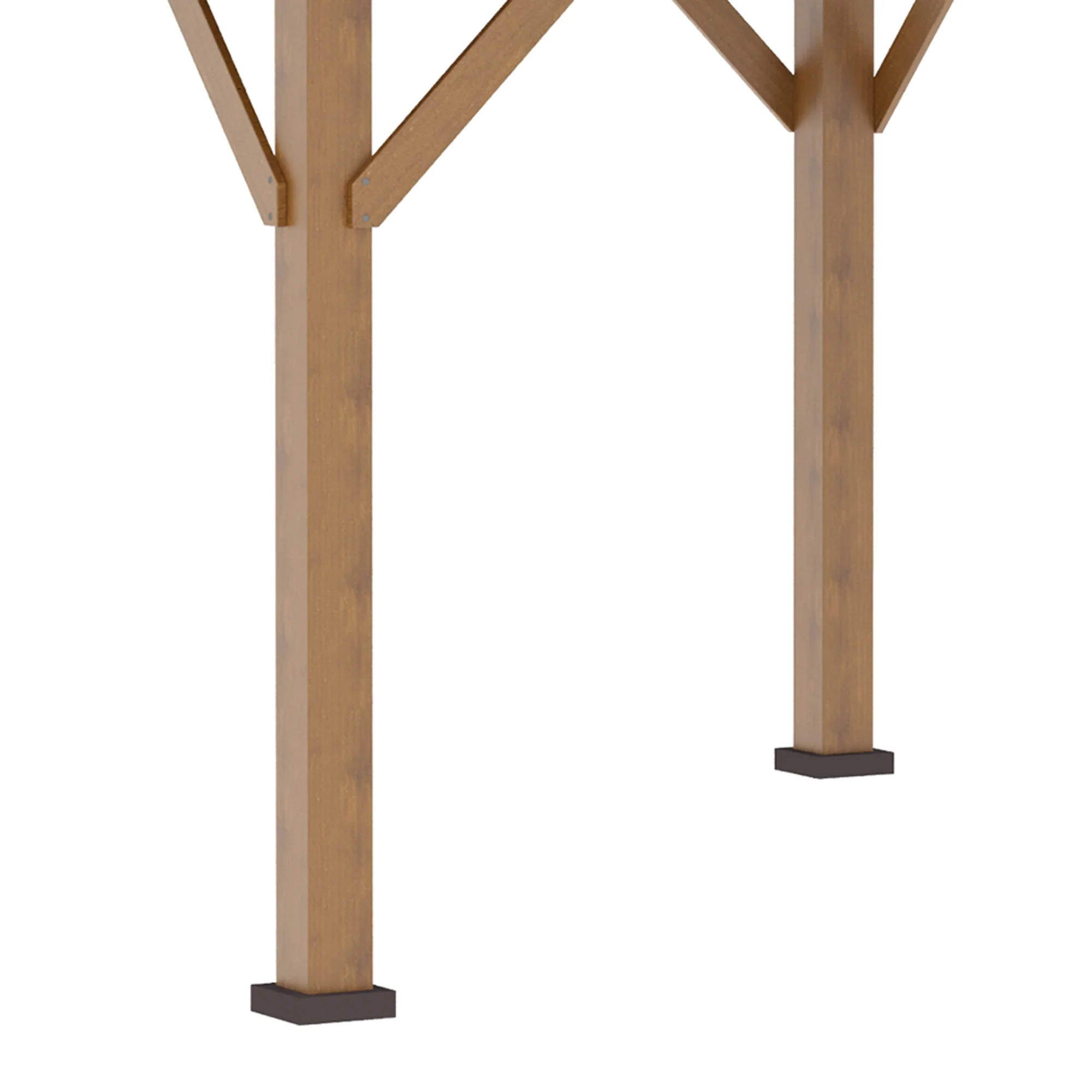 3.5 x 3.5m Outdoor Hardtop Gazebo Canopy with Two-tier Metal Roof and Solid Wood Frame Outdoor Patio Shelter for Patio - Image 9