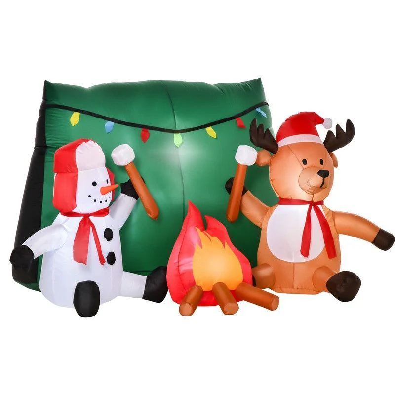 3.5FT Christmas Inflatable Snowman with Deer Outdoor Home Garden Decoration - Image 2
