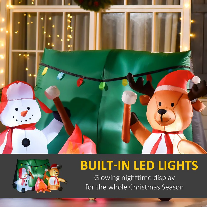 3.5FT Christmas Inflatable Snowman with Deer Outdoor Home Garden Decoration - Image 4
