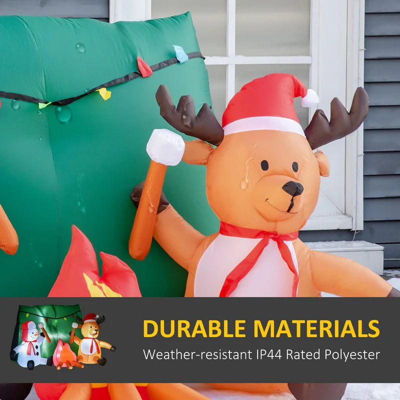 3.5FT Christmas Inflatable Snowman with Deer Outdoor Home Garden Decoration - Image 5