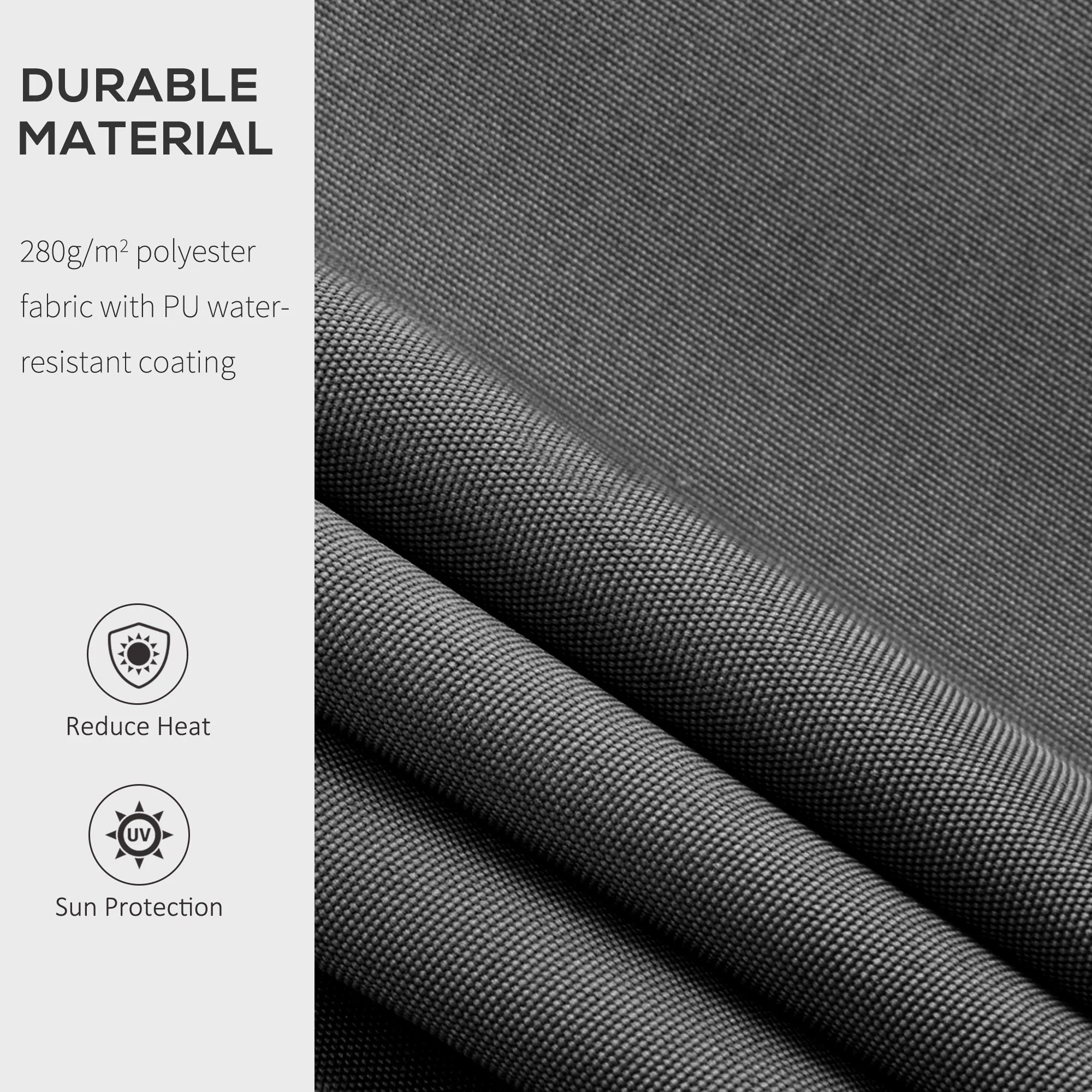 3.5M x 2.5M Manual Awning Canopy Retractable Sun Shade Shelter for Garden Patio - Image 4