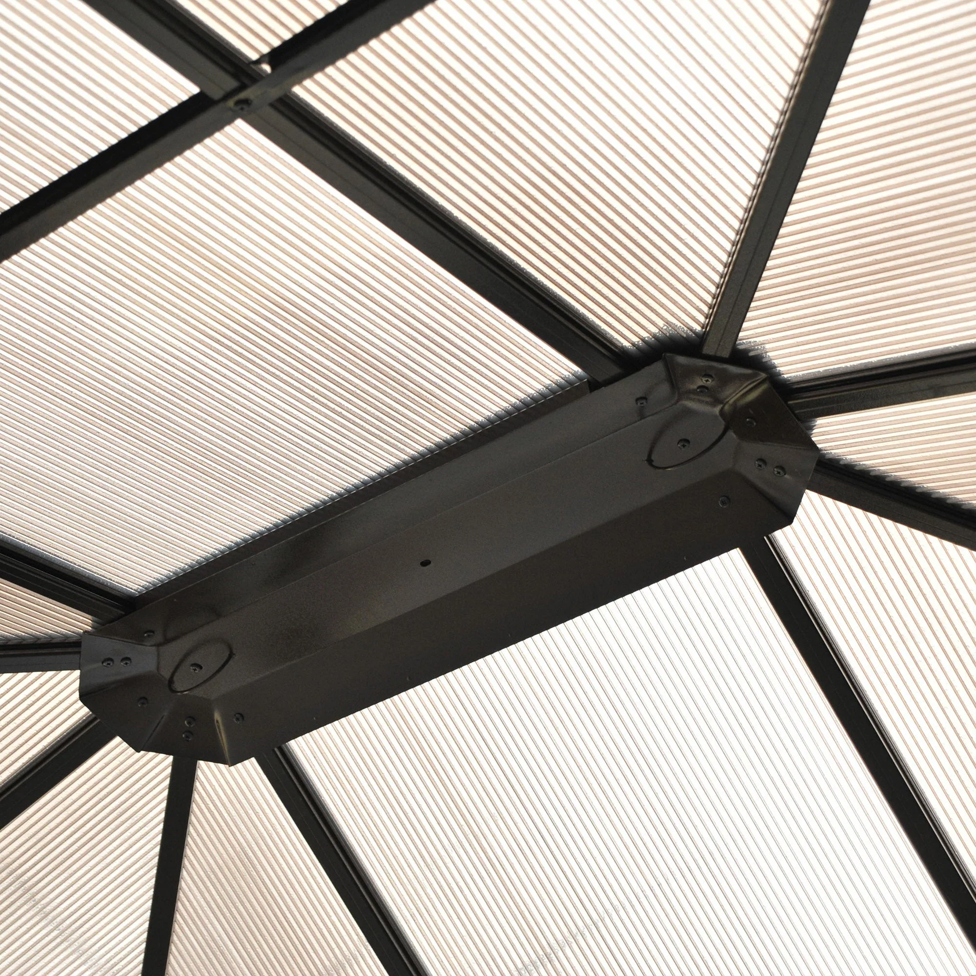 3.6 x 4m Hardtop Gazebo Canopy with Polycarbonate Roof and Aluminium Frame - Image 9