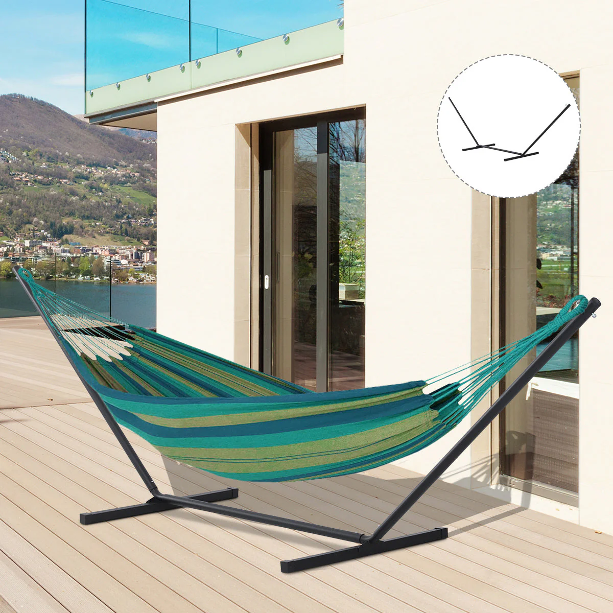 3.6m Extra-long Universal Hammock Stand Metal Frame Garden Camping Picnic Outdoor Patio Replacement – Stand Only - Image 2