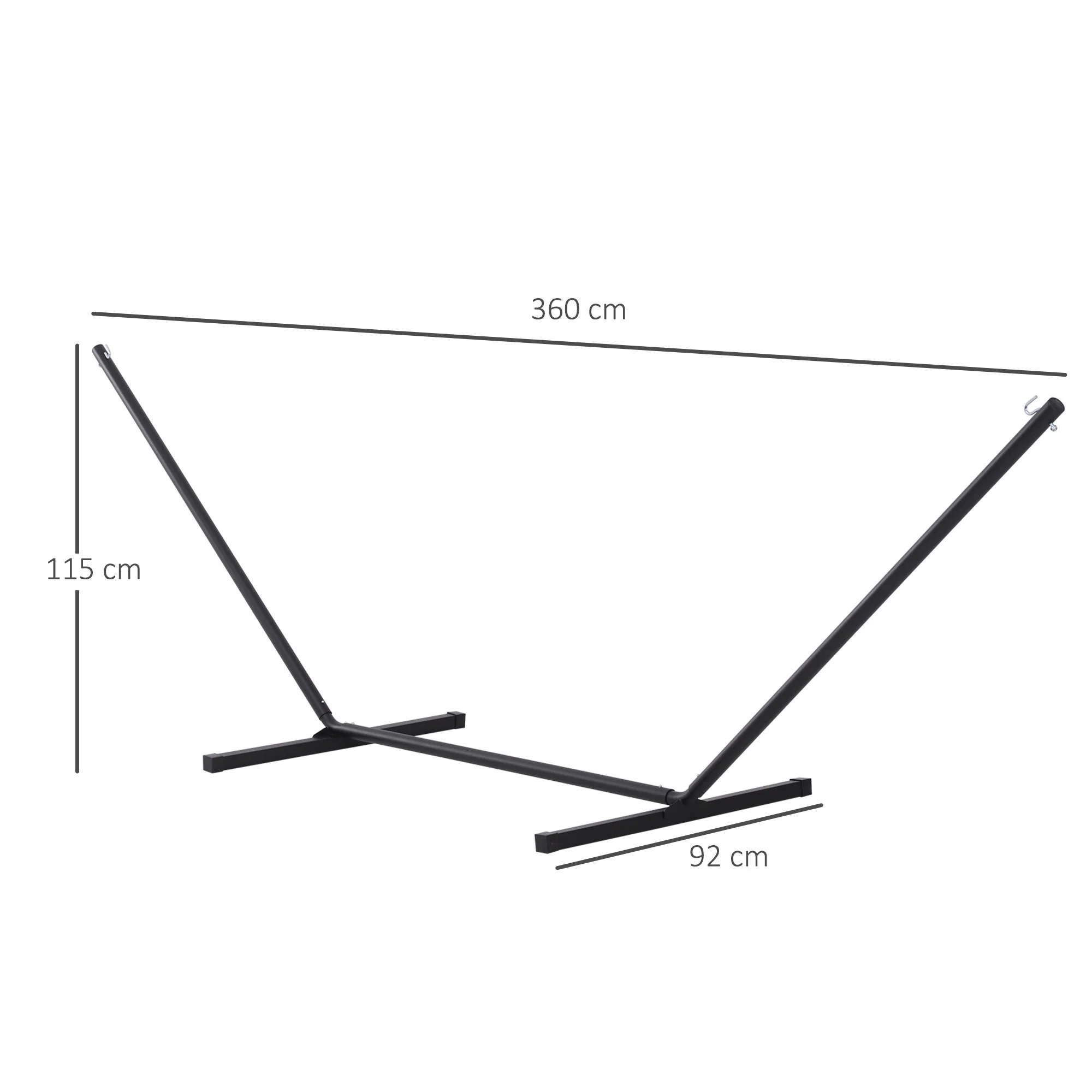 3.6m Extra-long Universal Hammock Stand Metal Frame Garden Camping Picnic Outdoor Patio Replacement – Stand Only - Image 3
