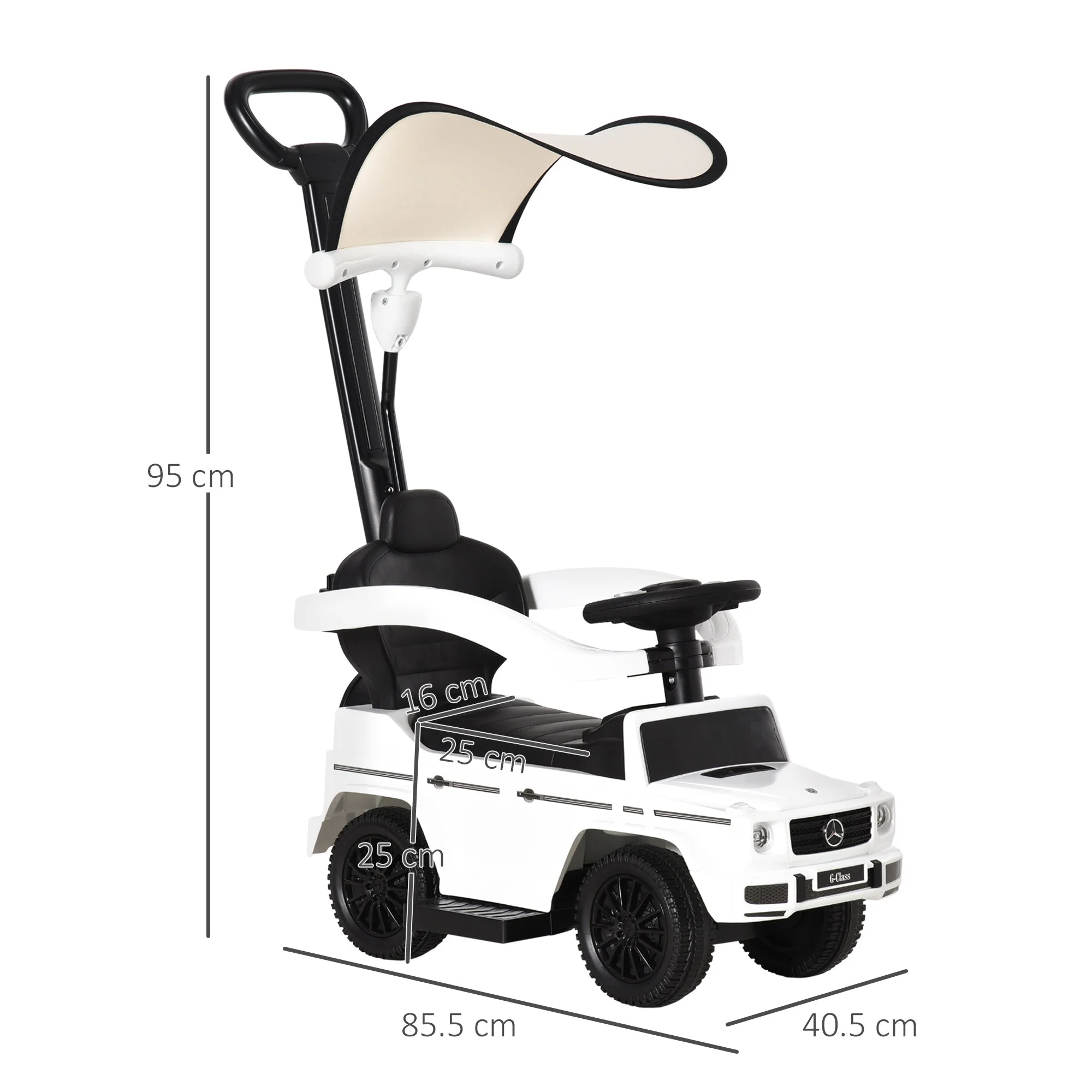3 in 1 Kids Children Ride on Push Car Toddler Sliding Car G350 Licensed Walker Foot to Floor Slider Push-Along with Horn Steering Wheel NO POWER Manual - Image 3