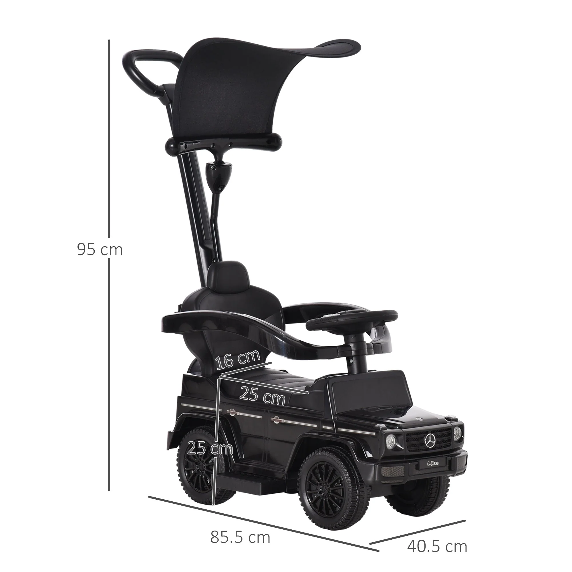 3 in 1 Kids Children Ride on Push Car Toddler Sliding Car G350 Licensed Walker Foot to Floor Slider Push-Along with Horn Steering Wheel NO POWER Manual - Image 3