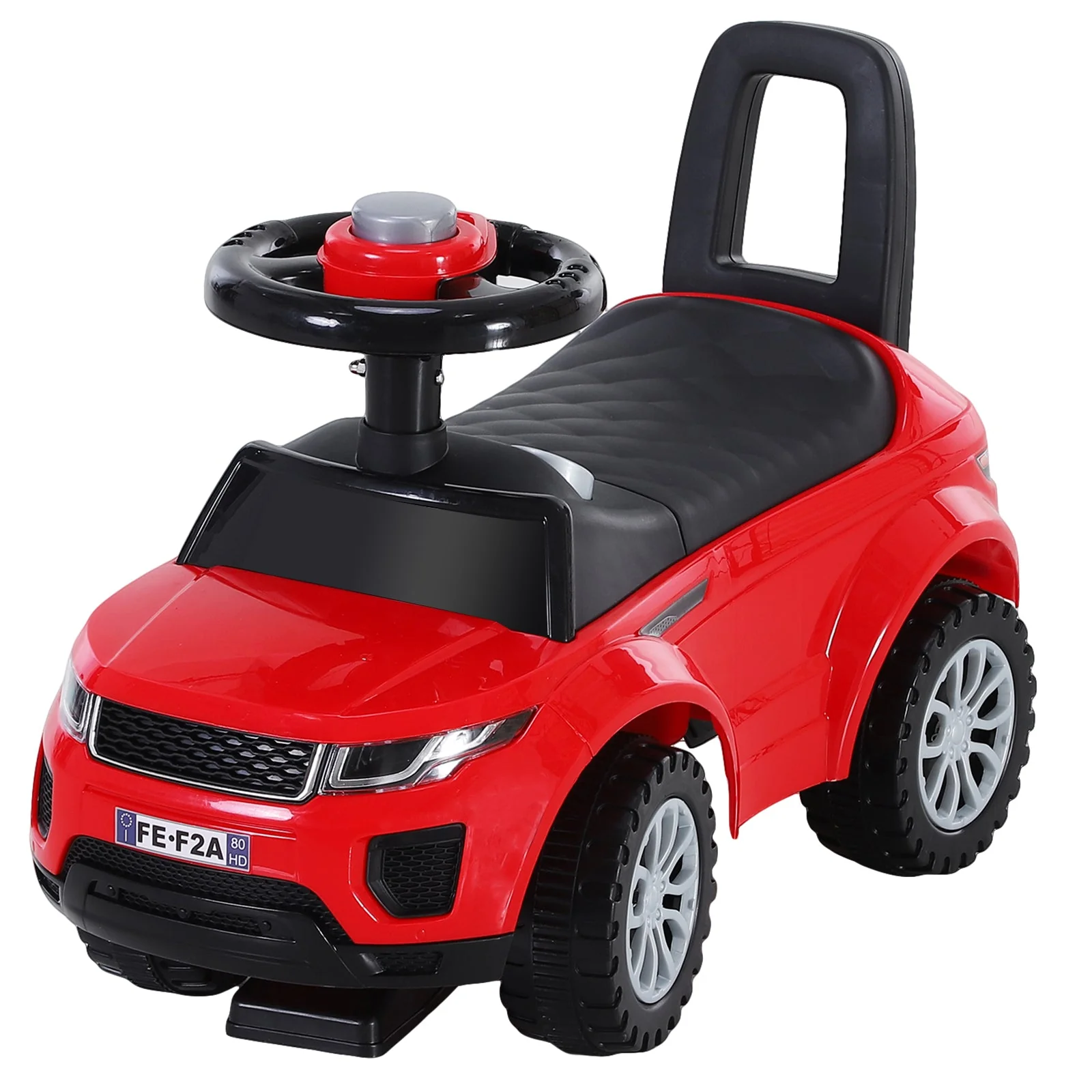 3-in-1 Ride On Car Foot To Floor Slider Toddler w/ Horn Steering Wheel NO POWER Manual Under Seat Storage Safe Design for 1-3 Year Old Red - Image 2