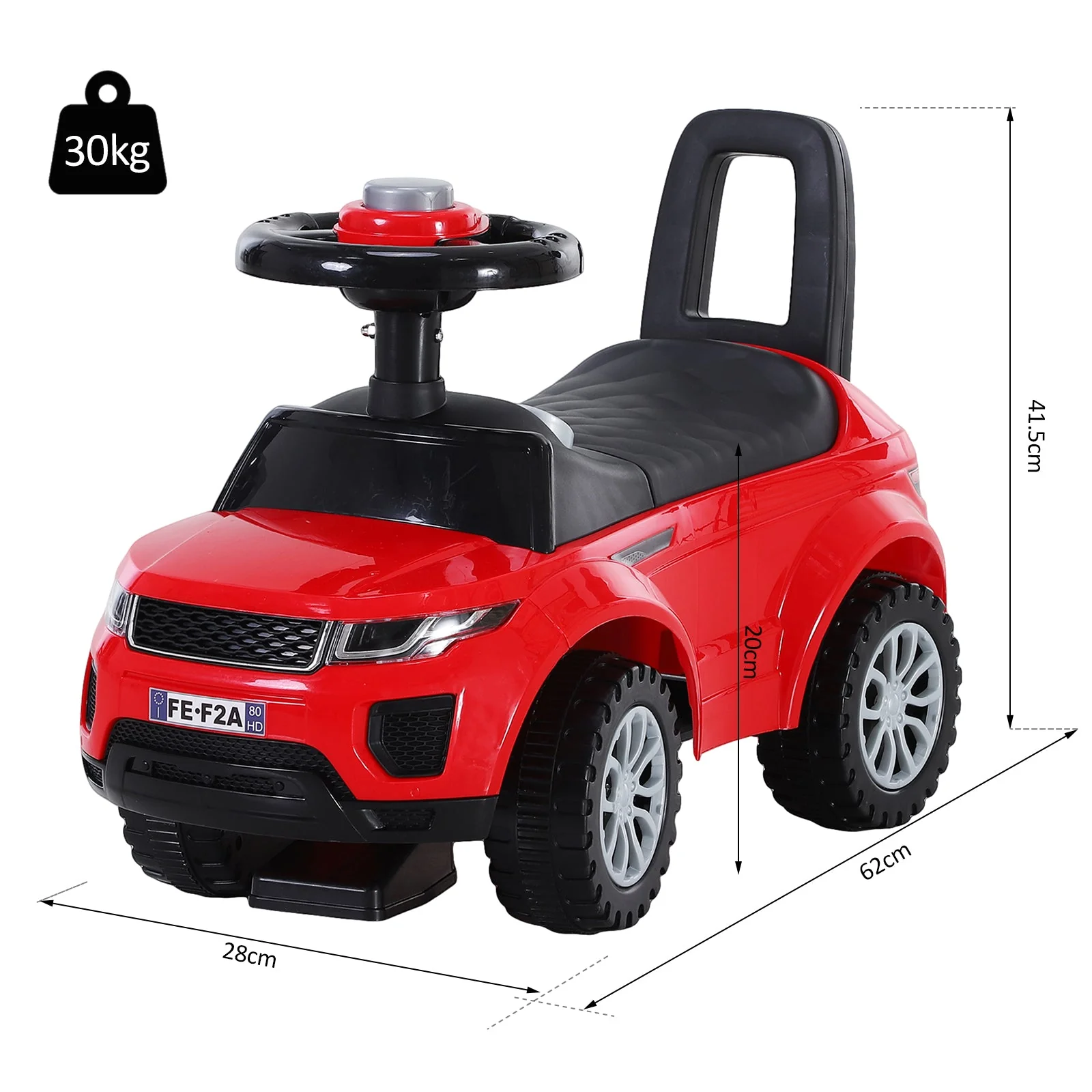3-in-1 Ride On Car Foot To Floor Slider Toddler w/ Horn Steering Wheel NO POWER Manual Under Seat Storage Safe Design for 1-3 Year Old Red - Image 3