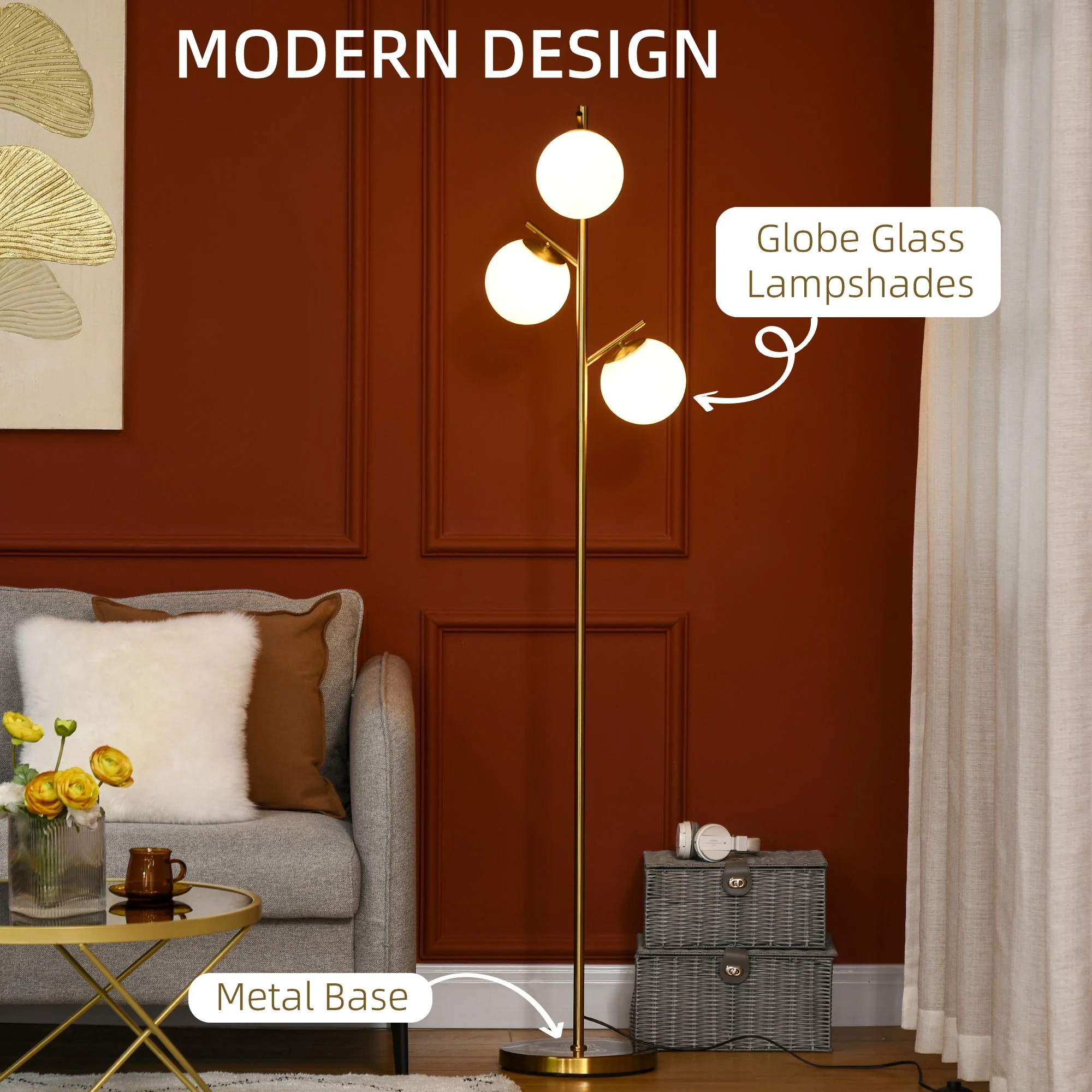 3-Light Tree Floor Lamps for Living Room - Image 4