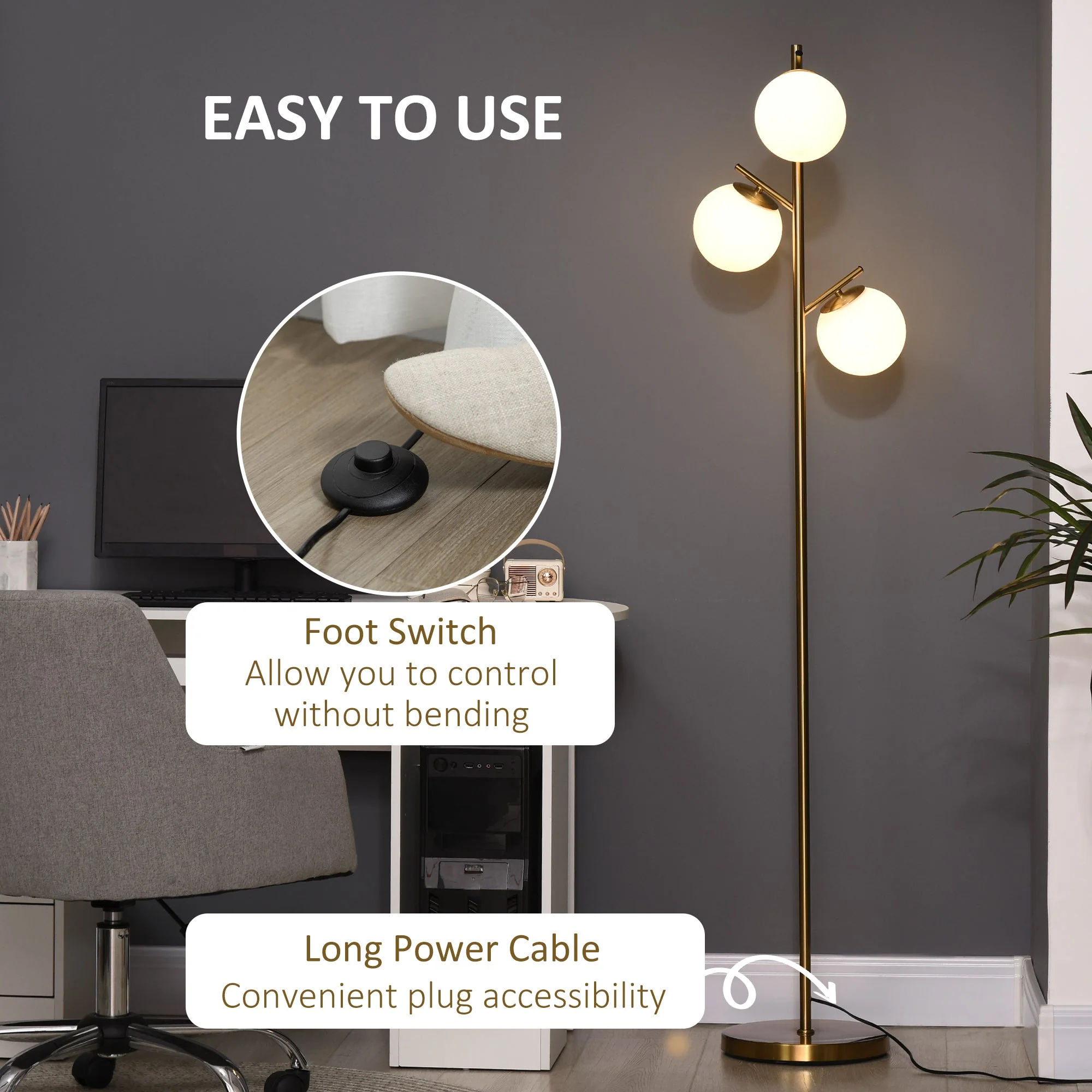 3-Light Tree Floor Lamps for Living Room - Image 5