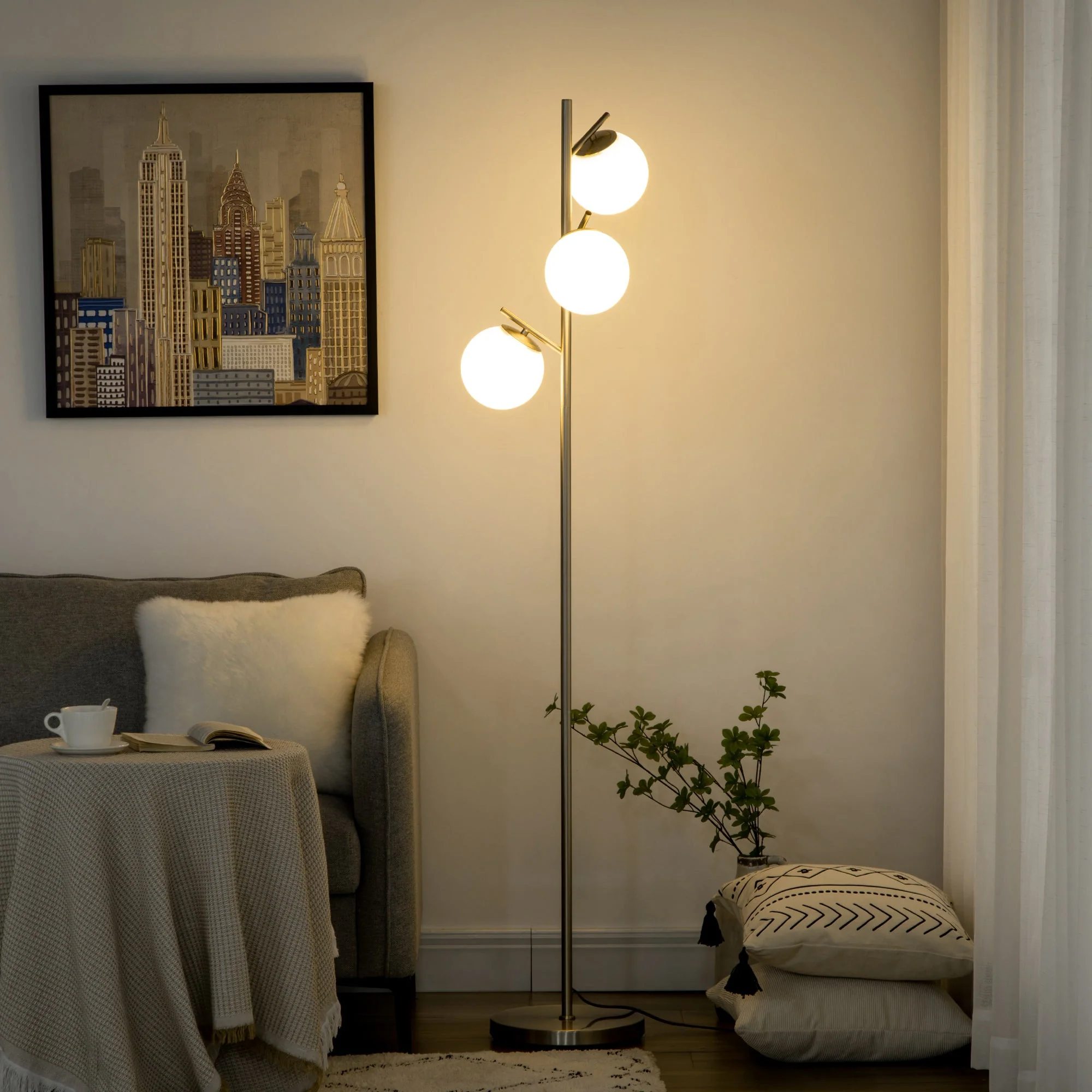 3-Light Tree Floor Lamps for Living Room - Image 2