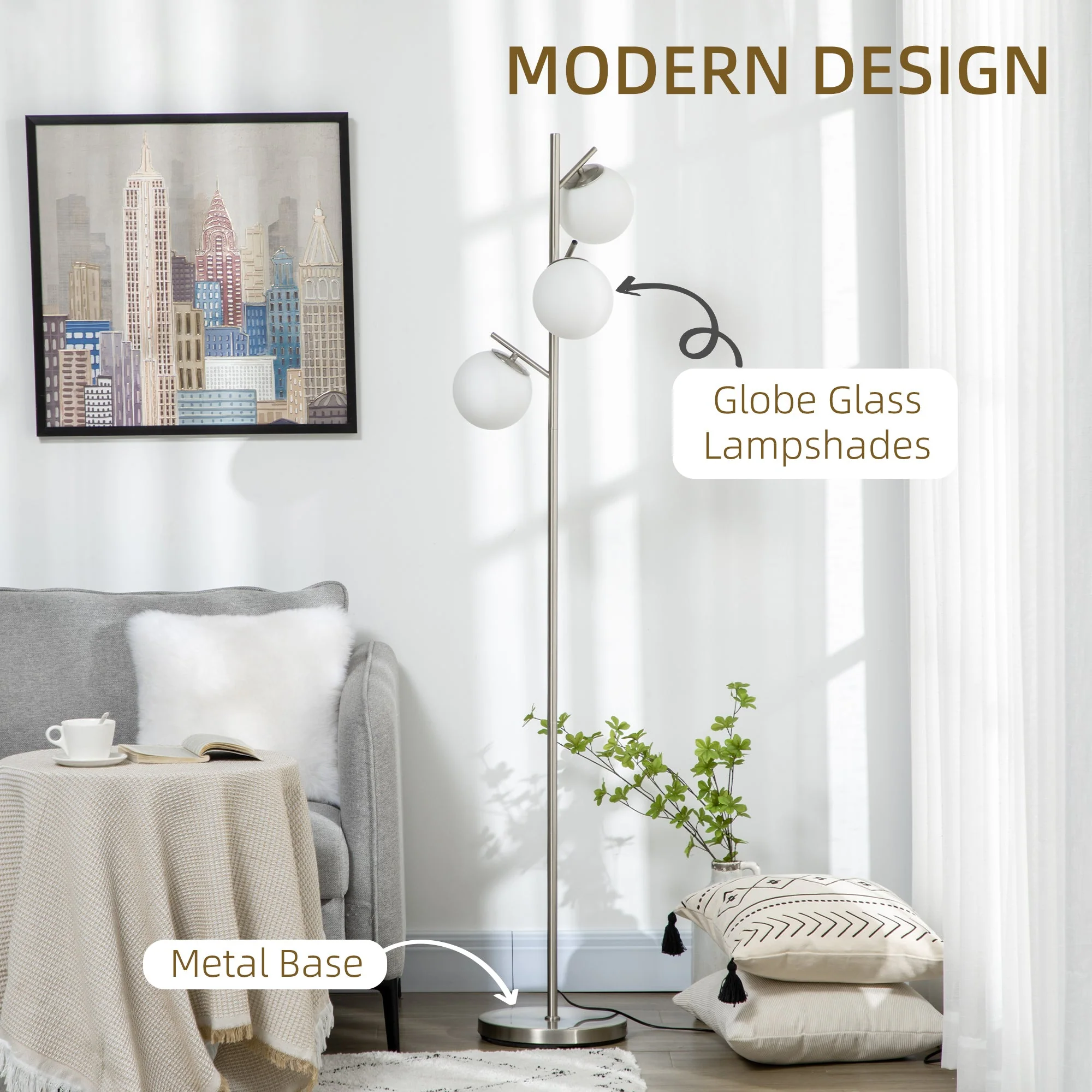 3-Light Tree Floor Lamps for Living Room - Image 4