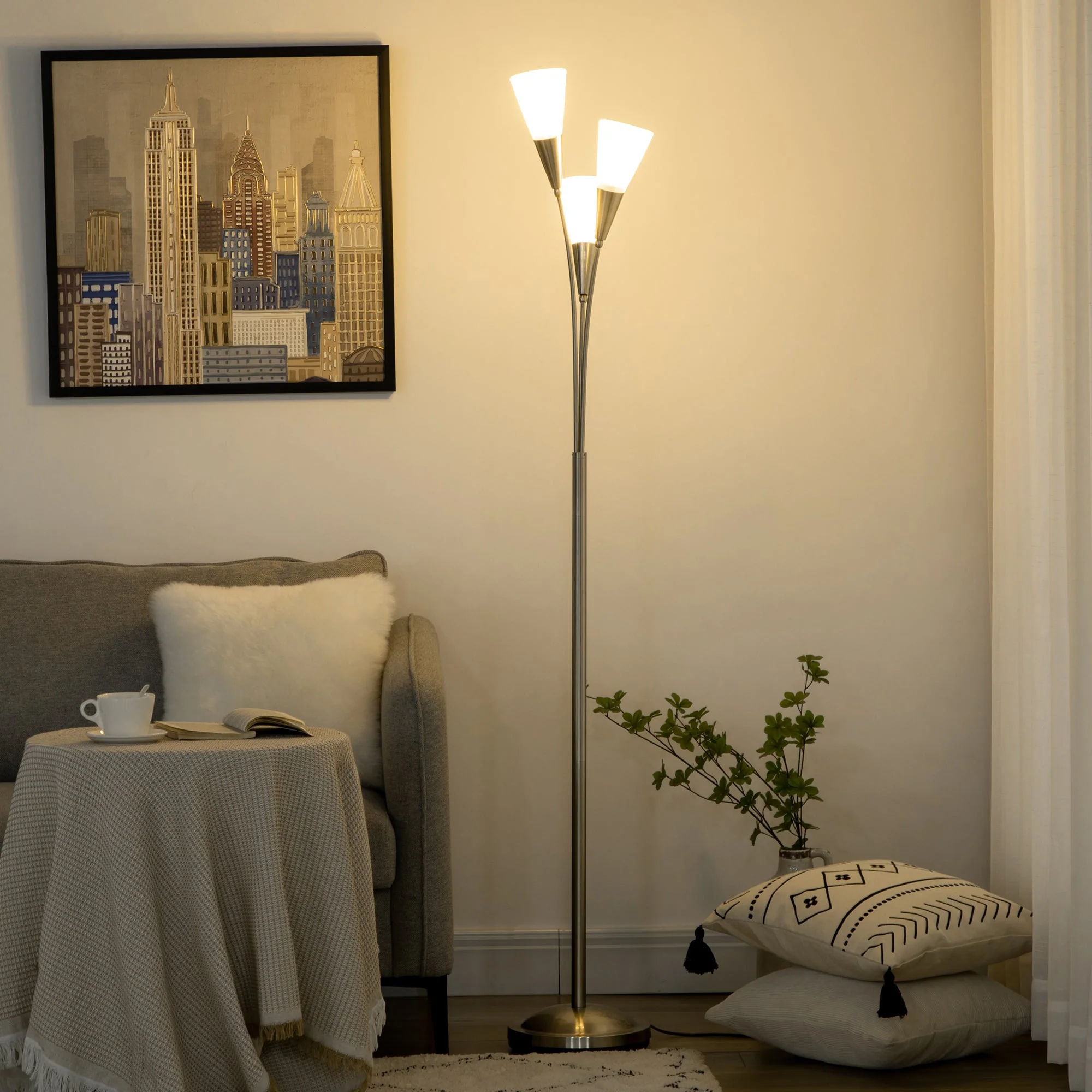 3-Light Upright Floor Lamps for Living Room - Image 2