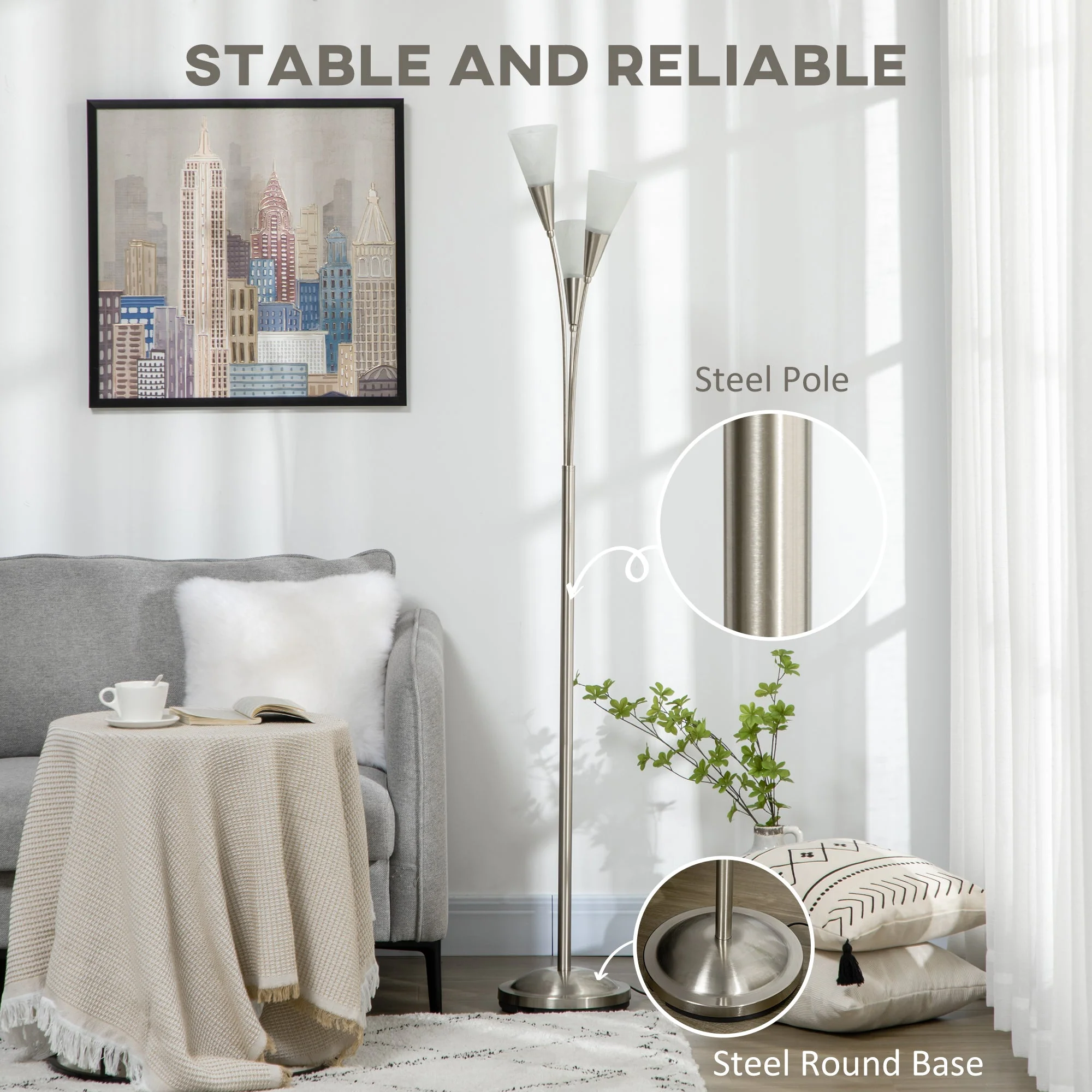 3-Light Upright Floor Lamps for Living Room - Image 7