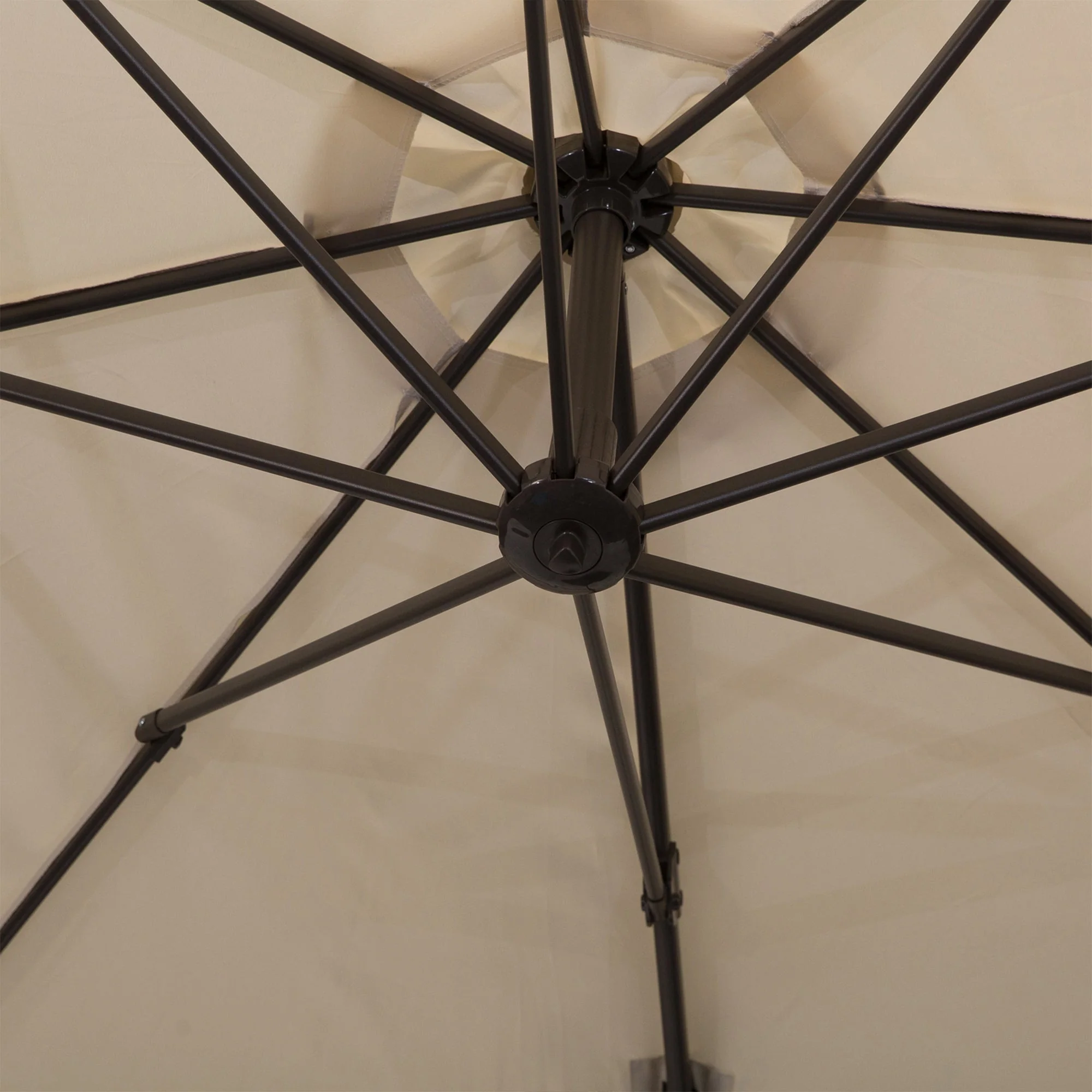 3 m Beach Hanging Umbrella Parasol W/Hand Crank-Beige - Image 9