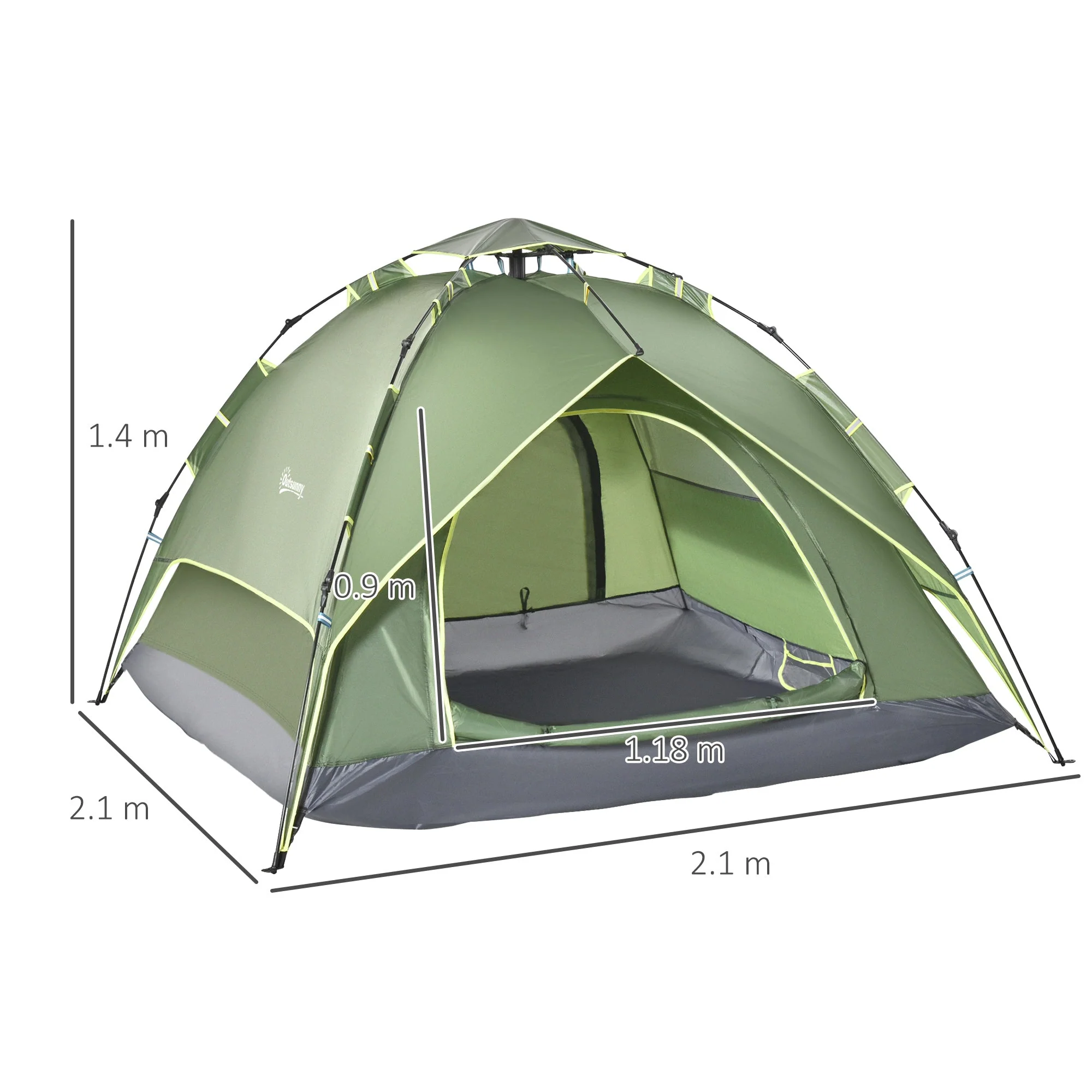 3 Man Camping Tent Automatic Pop Up Tent Portable Double Layer for Festival Hiking Family Travel Shelter - Image 3