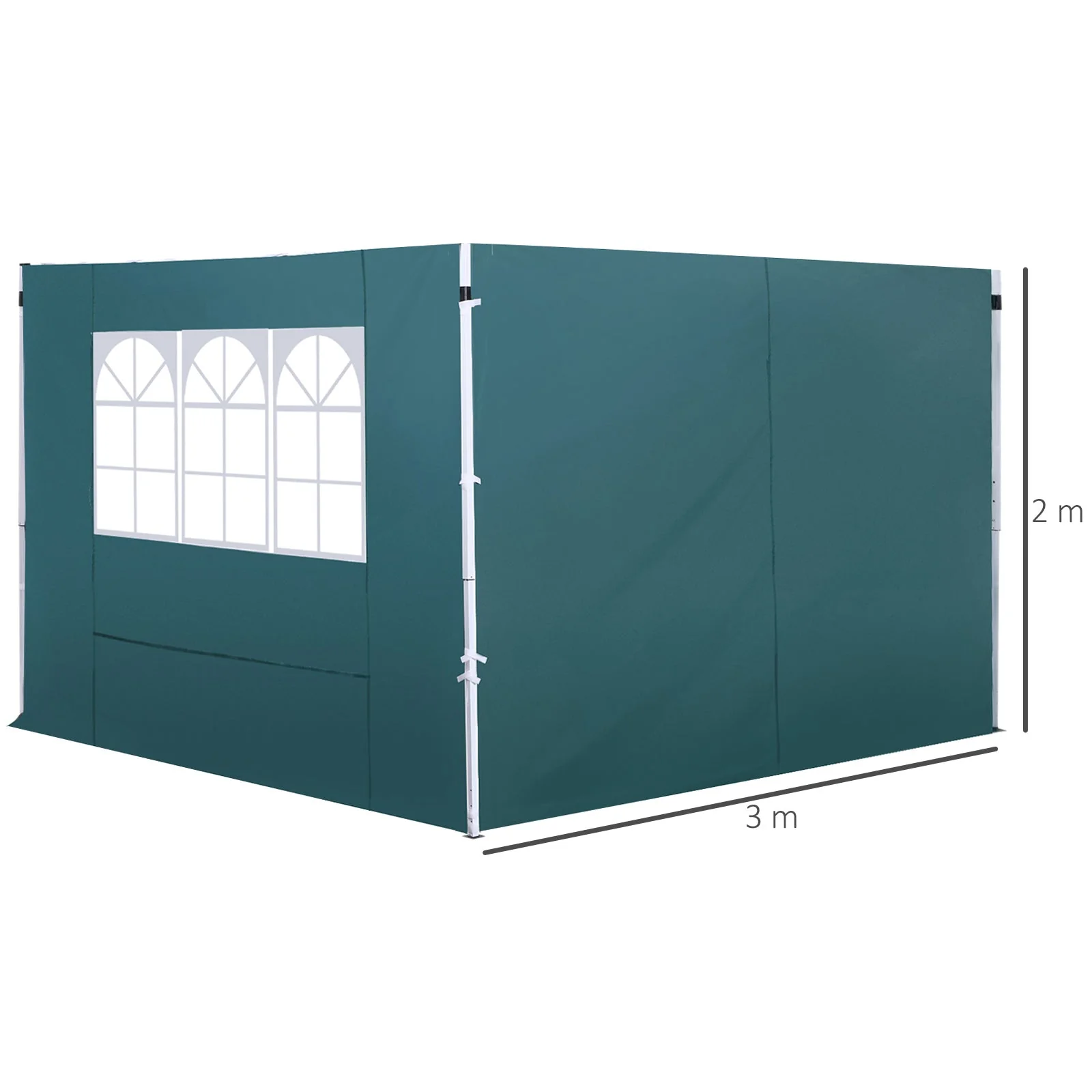 3 Meters Gazebo Replaceable Exchangeable Side Panel Wall Panels Walls With Window 3 colours Green - Image 3