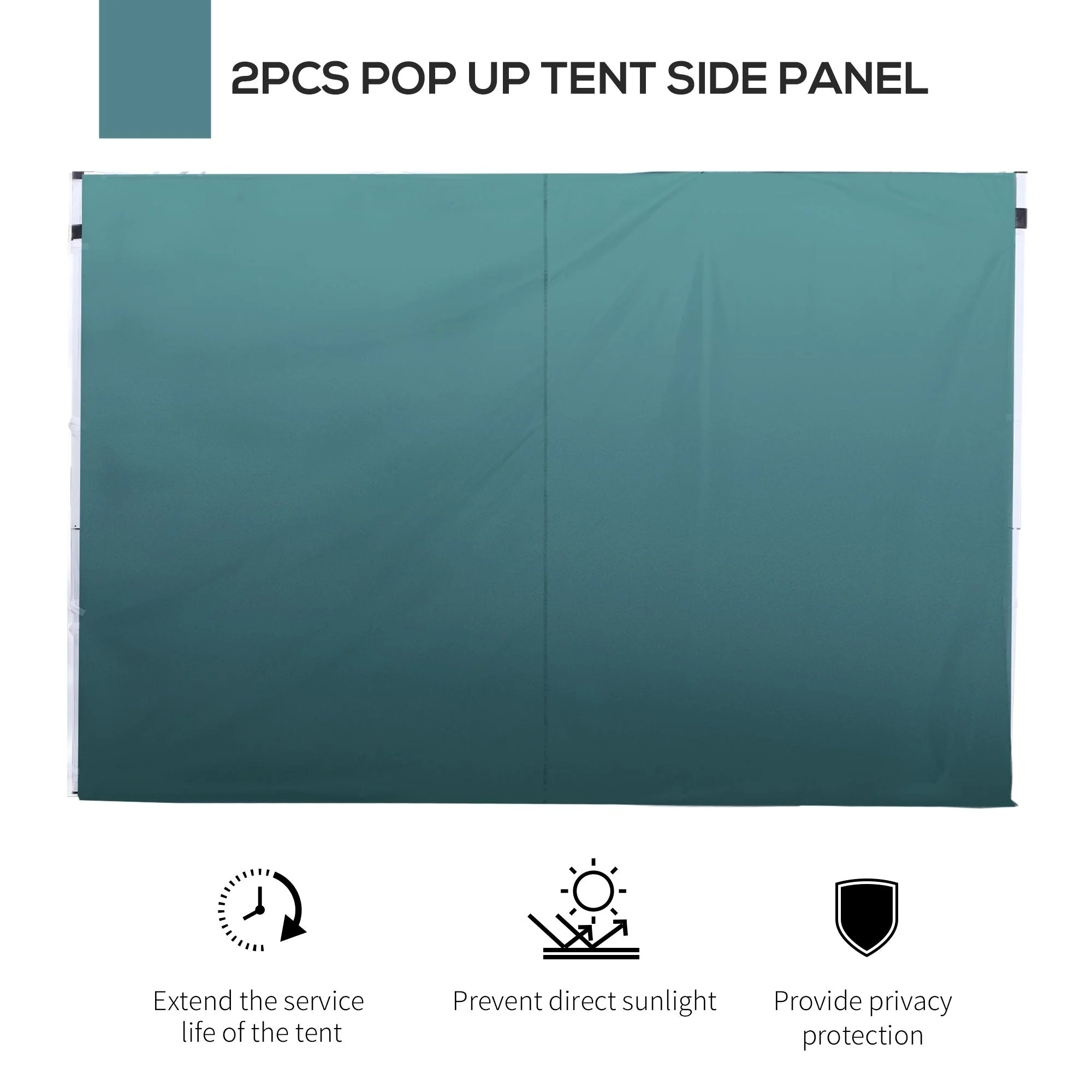3 Meters Gazebo Replaceable Exchangeable Side Panel Wall Panels Walls With Window 3 colours Green - Image 4