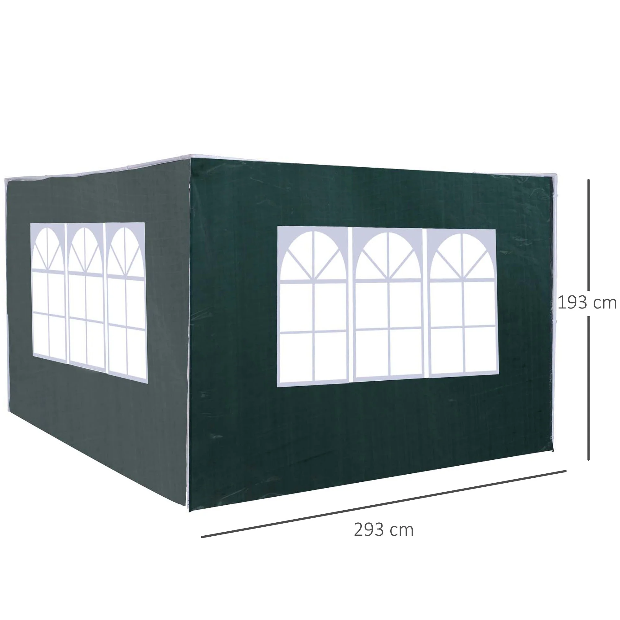 3 Meters Gazebo Side Panels Canopy Marquee Replacement Exchangeable Side Panel Walls Green - Image 3
