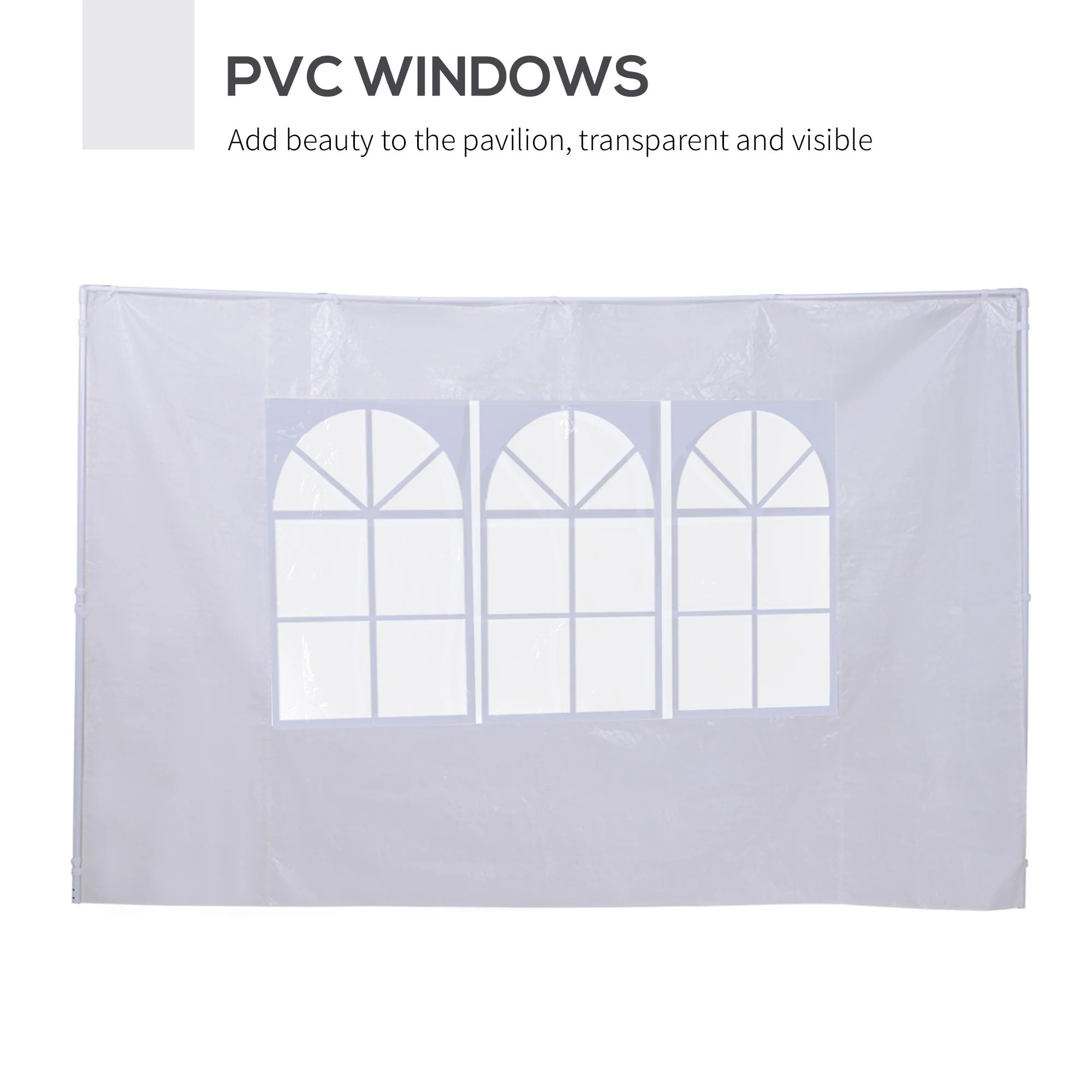 3 Meters Gazebo Side Panels Canopy Marquee Replacement Exchangeable Side Panel Walls White - Image 5