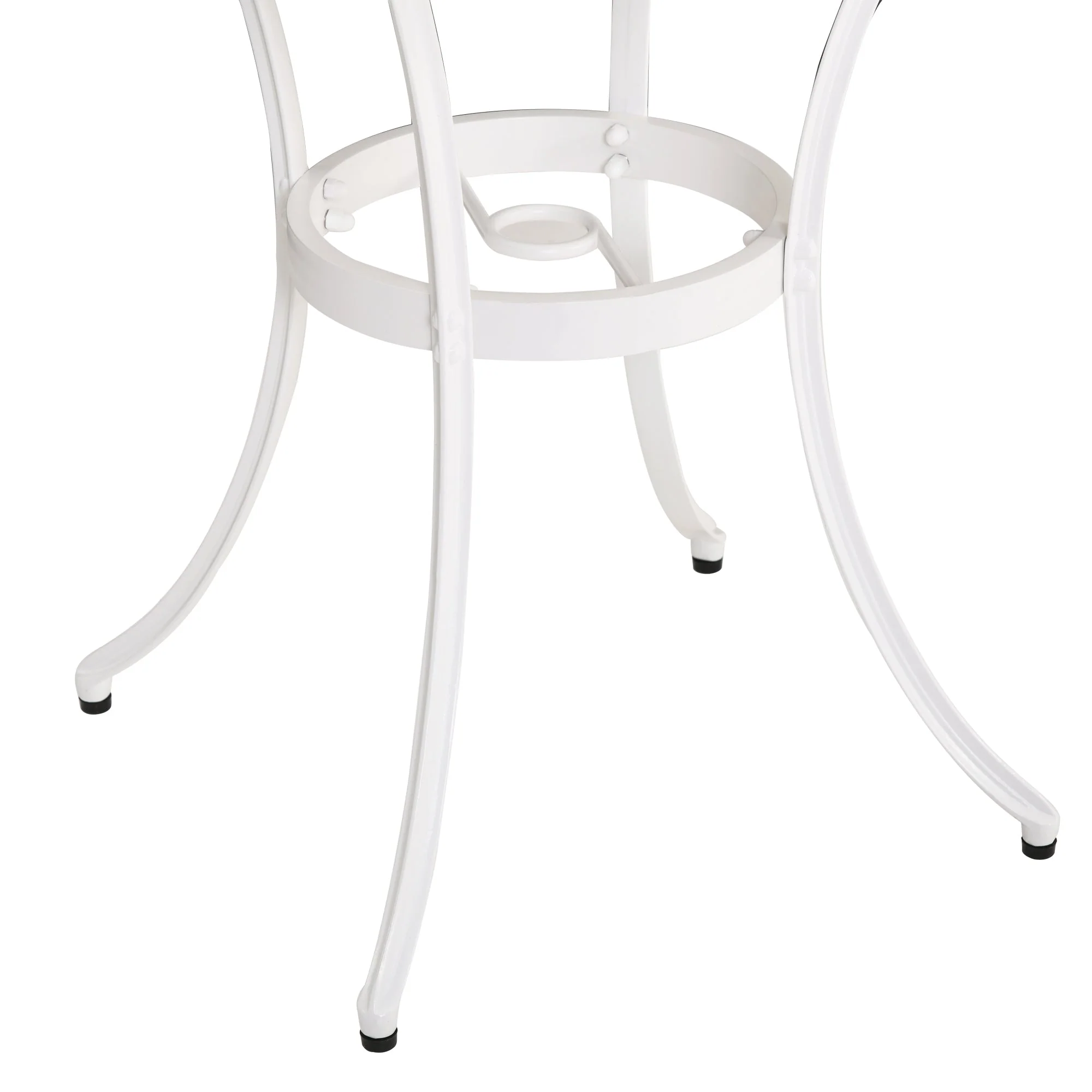 3-Piece Garden Bistro Set Cast Aluminium Round Table with 2 Chairs for Outdoor Patio Balcony White - Image 6