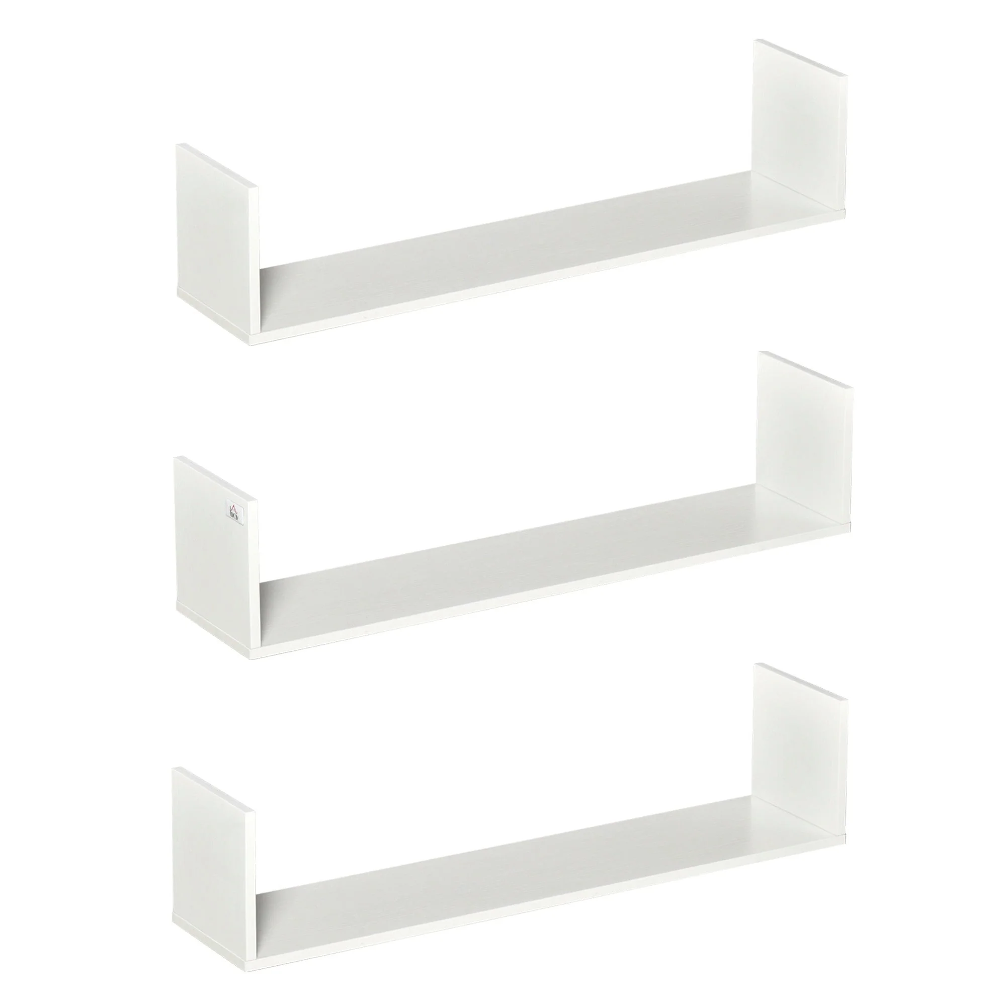3-Piece U-Shaped Floating Shelves Wall Mount Bookshelf for Bedroom Kitchen - Image 7