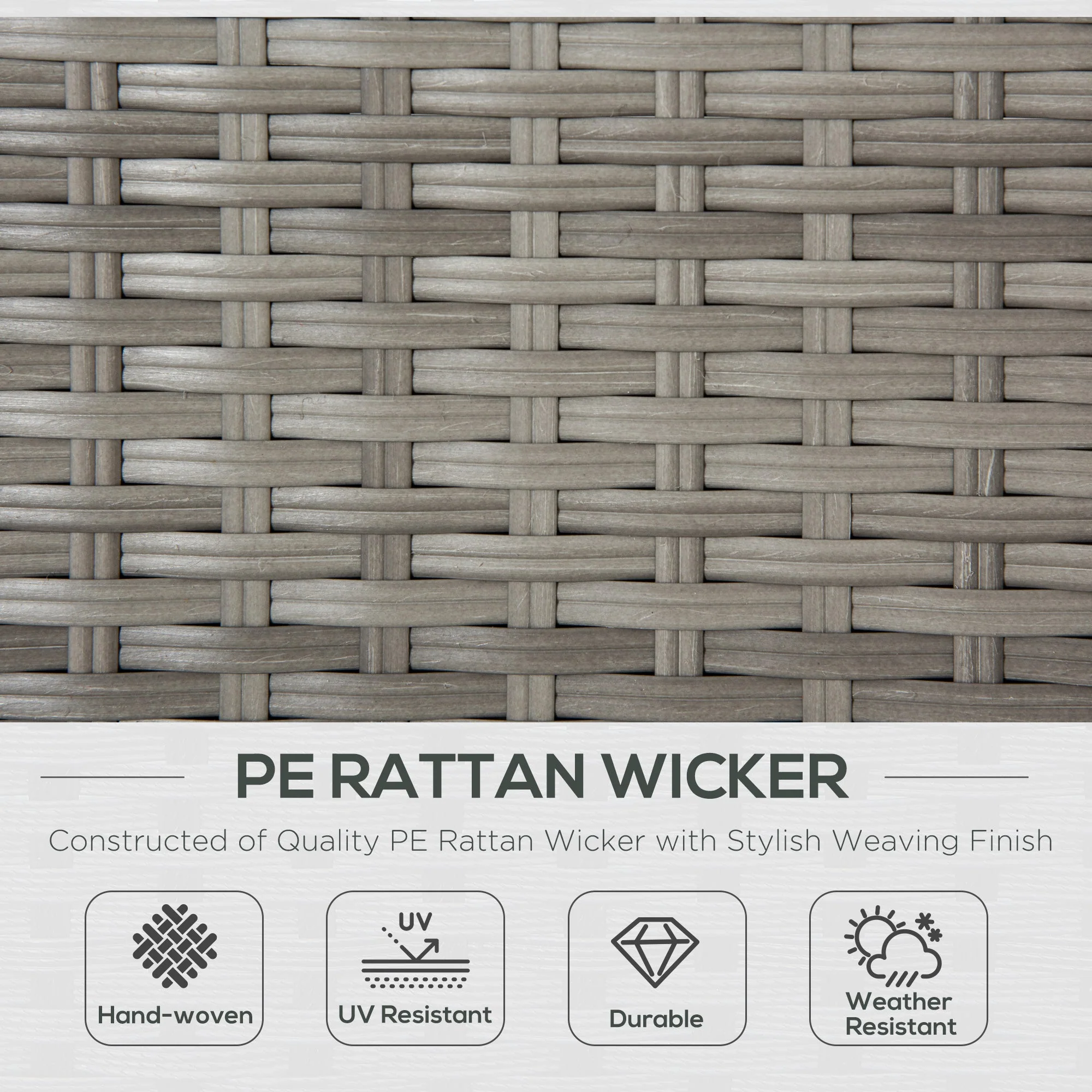 3-Pieces Outdoor PE Rattan Sofa Set - Image 4