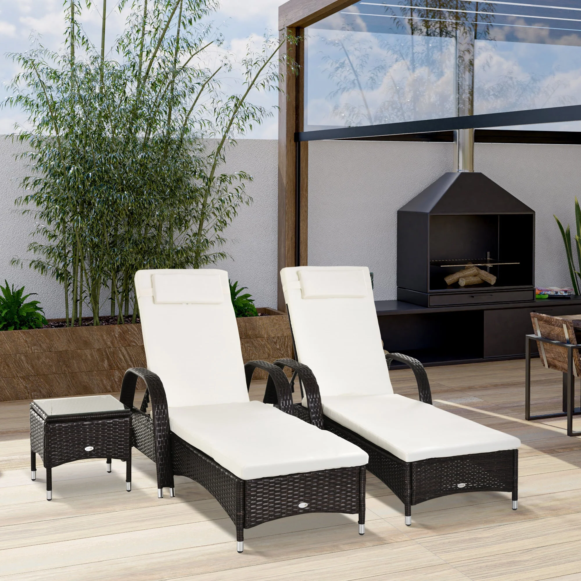 3-Pieces Patio Lounge Chair Set - Image 2