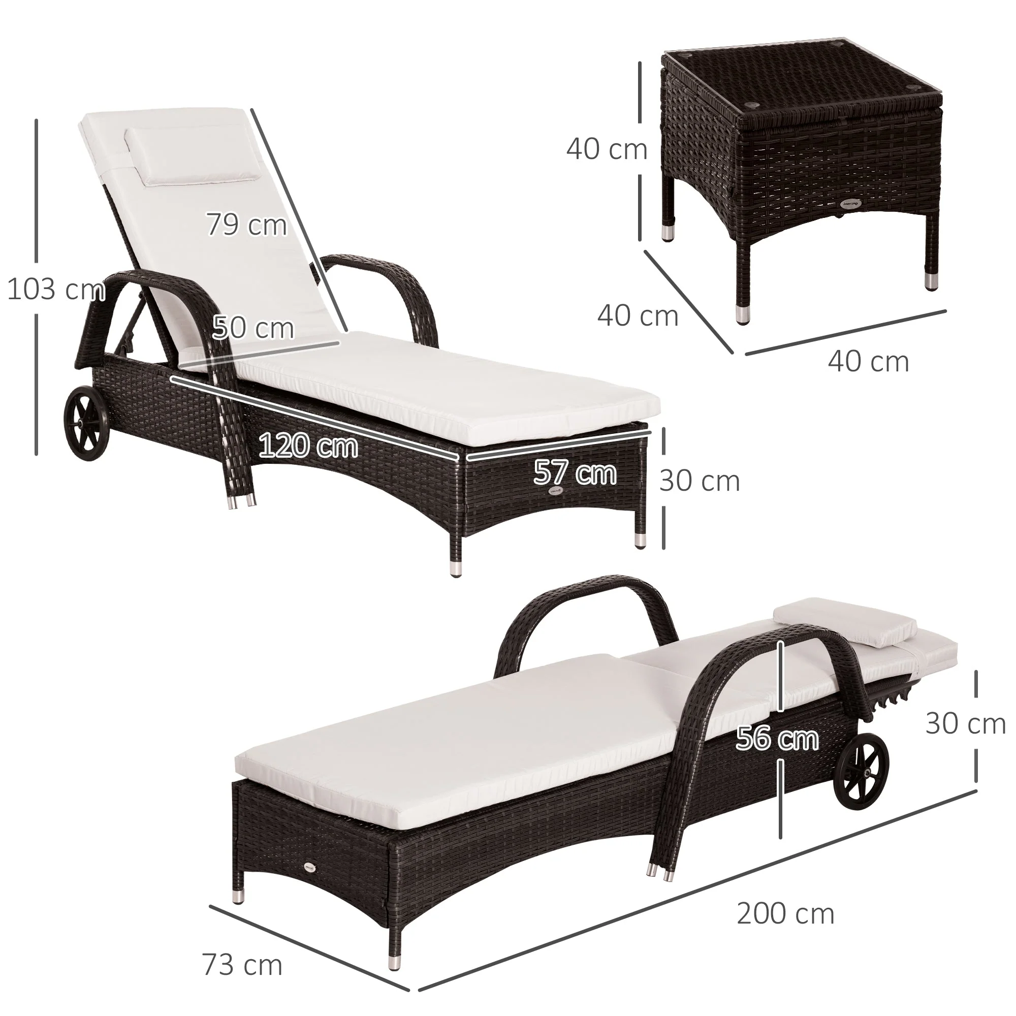 3-Pieces Patio Lounge Chair Set - Image 3
